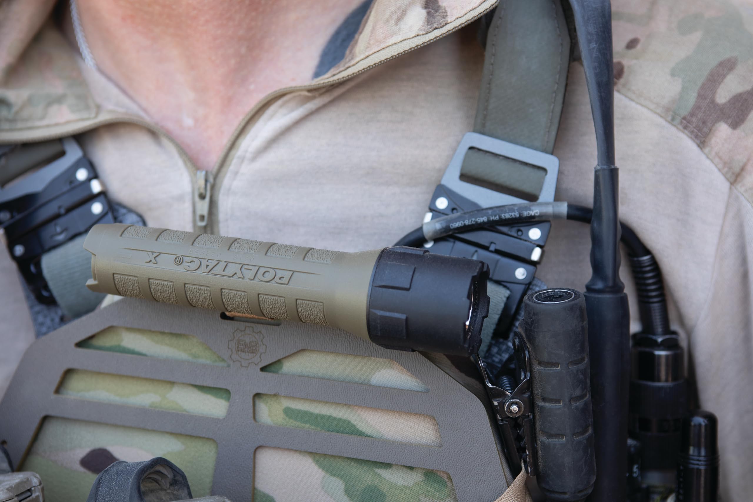 Streamlight PolyTac X Tactical Flashlight - 600 Lumen, Coyote, Model 88605, Multi-Fuel, Durable Nylon Construction