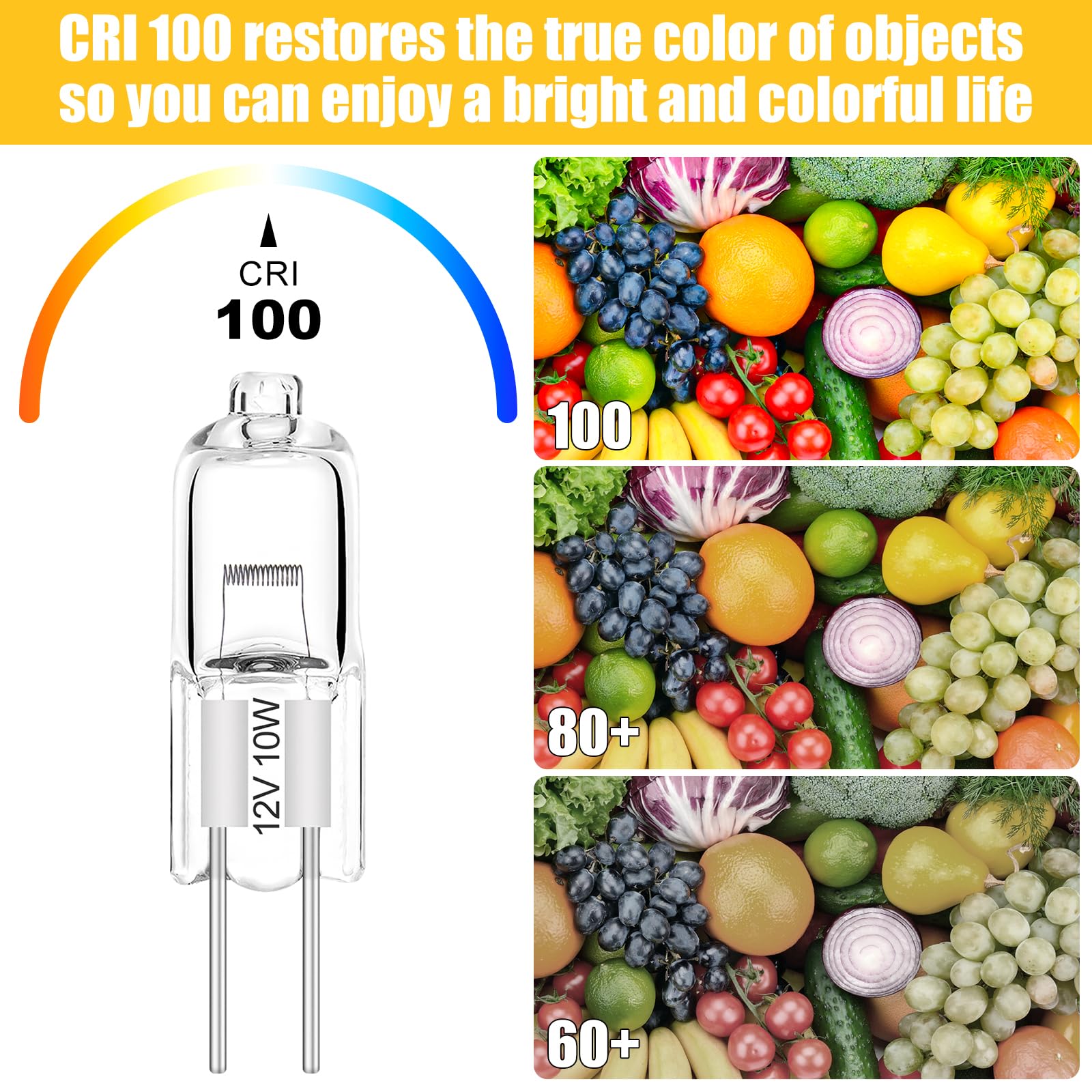 Lurnofy G8 Halogen Light Bulbs,120V 20W Halogen Bulbs 2 Pin,20 Pack Halogen Bulbs Dimmable 2700K Warm White Long Lasting,Flicker