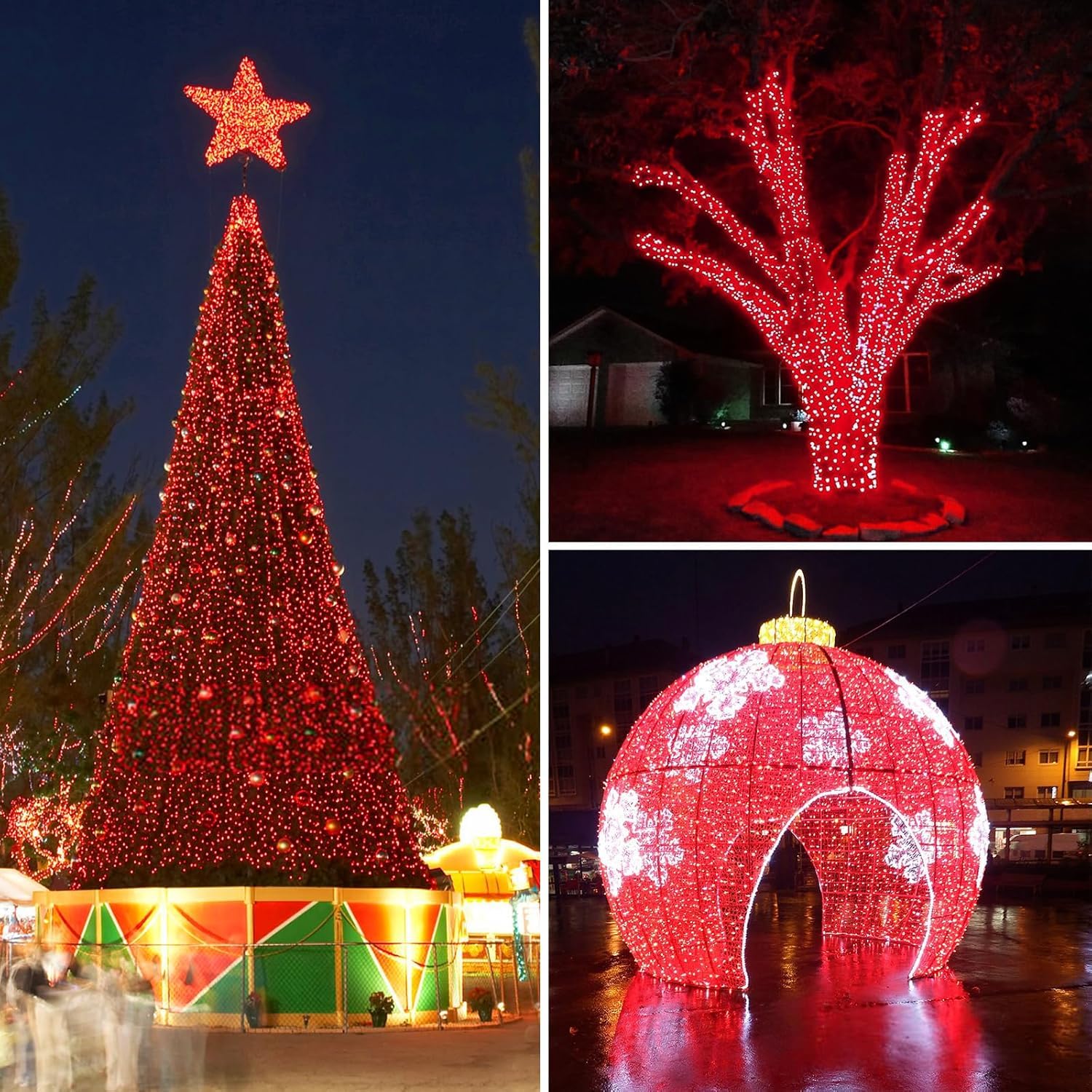 Solar Christmas String Lights Outdoor Waterproof 2Pk 500Led 180Ft Twinkle Lights  Ip65 Waterproof Solar Powered Led Fairy Light With 8 Modes For Christmas Tree Wedding Garden Decoration  Red & White