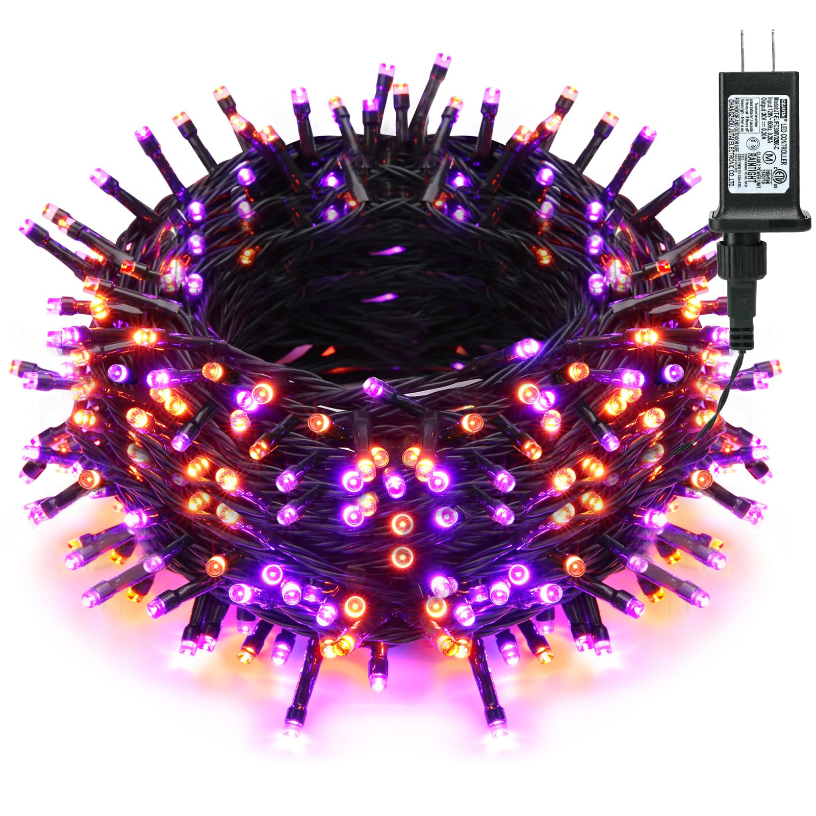 Brizled Halloween Lights String, 164FT 500 LED Halloween Lights, Outdoor Halloween Lights 8 Modes Waterproof, Plug in String Lig