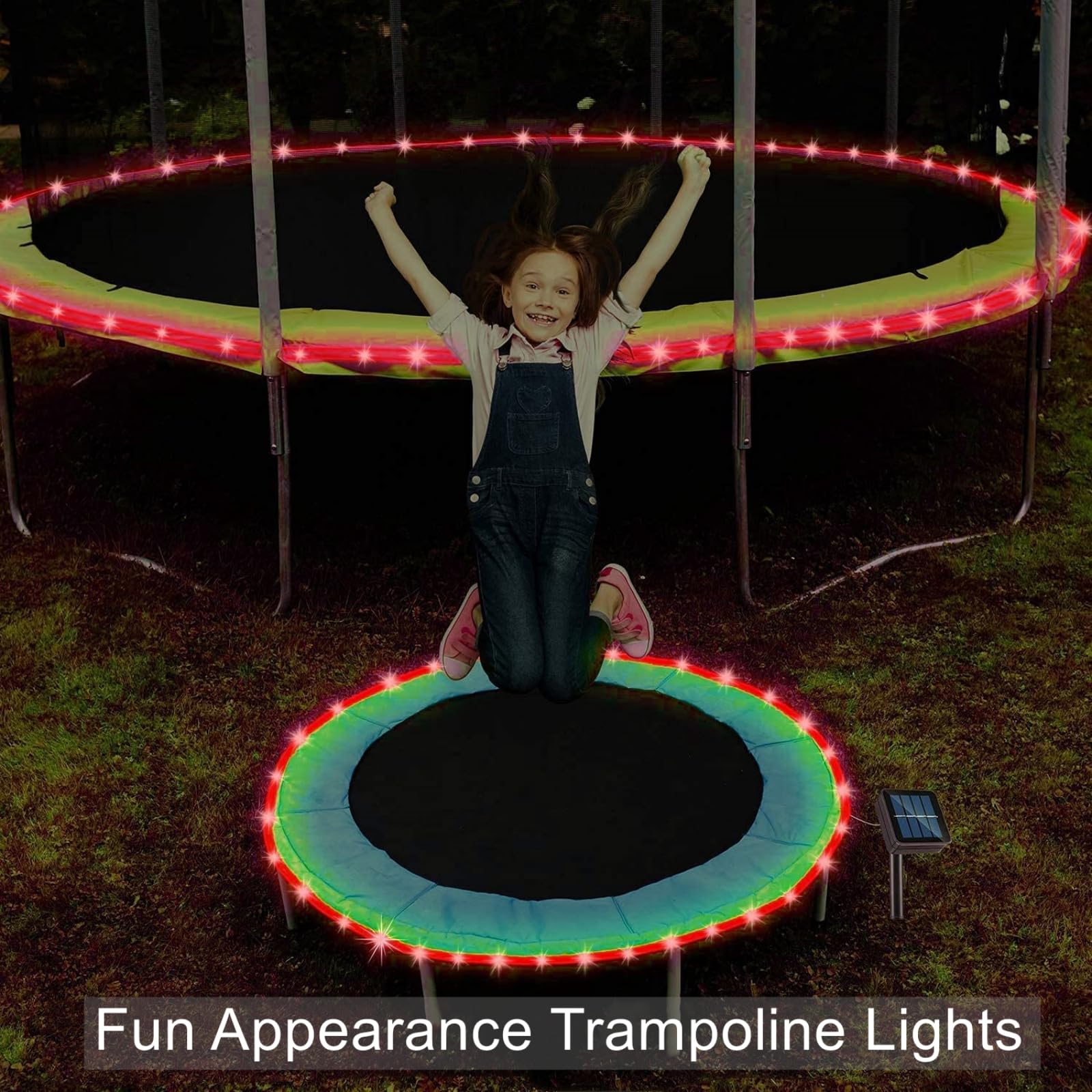 Qitong Red Solar Rope Lights, 2 Pack Each 33Ft 100 Led Solar String Lights, 8 Modes Clear Pvc Tube Rope Lights Outside For Garde