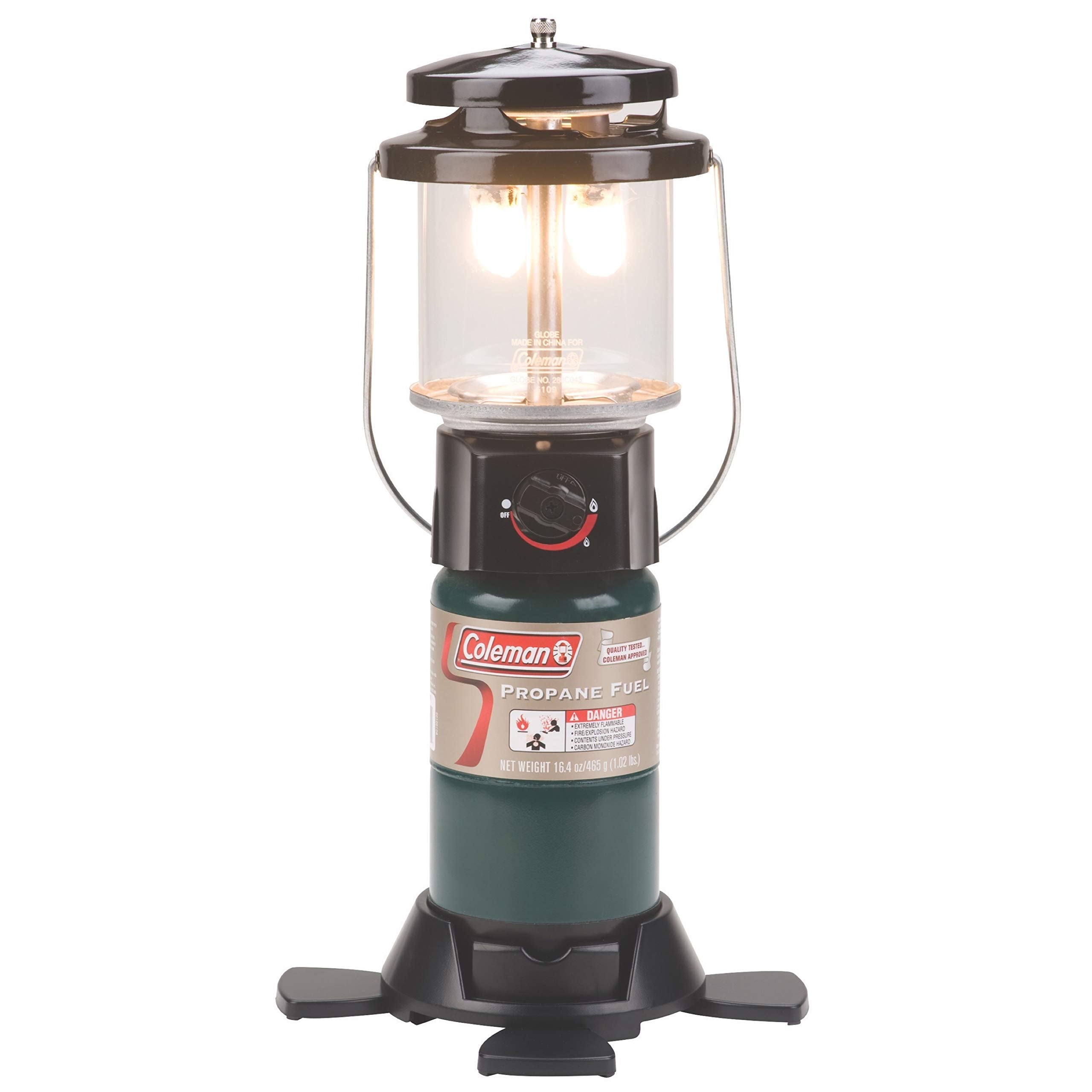 Coleman Gas Lantern 1000 Lumens Deluxe Propane, One Size, Multicolor, Model 2000026391, Durable Plastic Construction