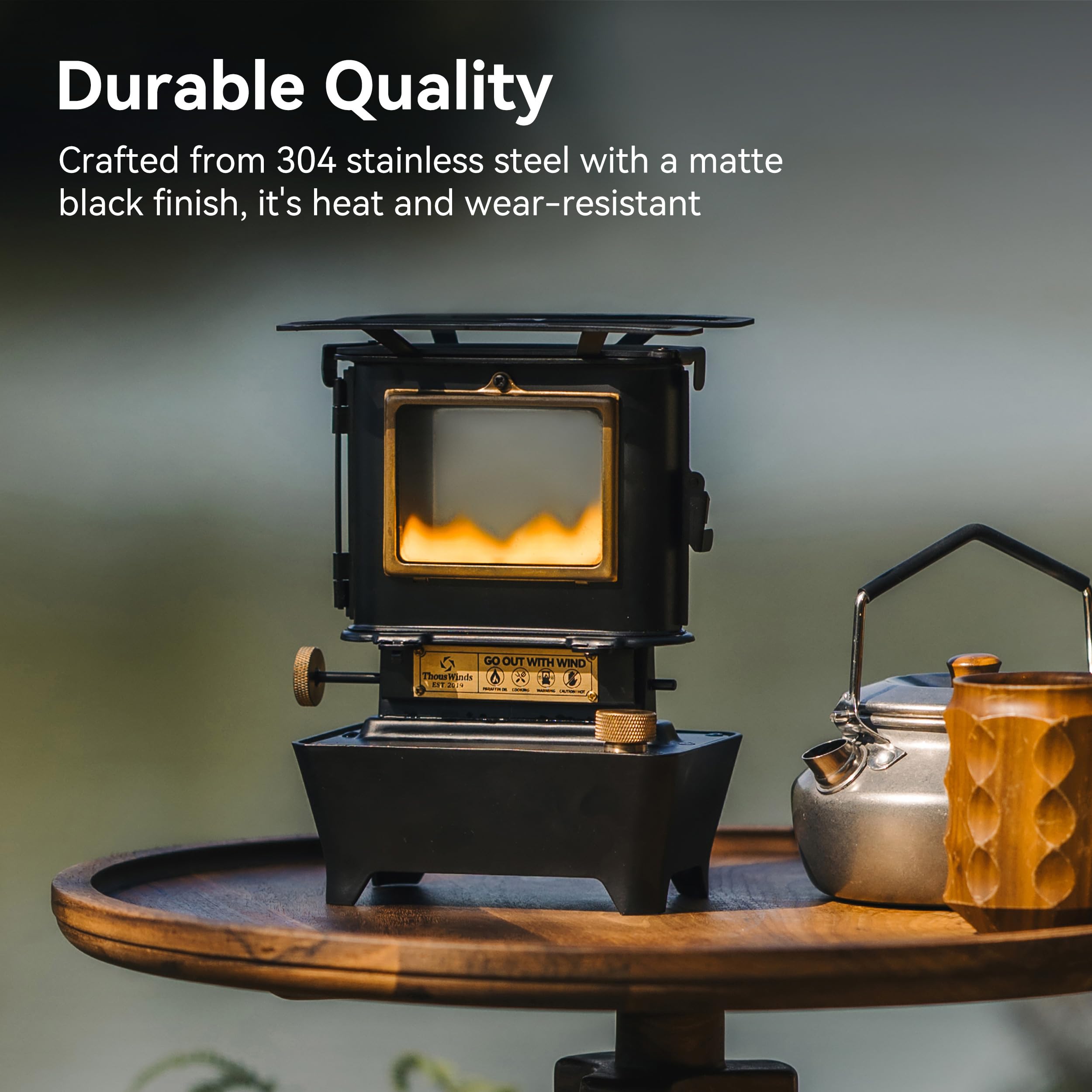 Thous Winds Camping Oil Lantern, Portable Retro Silver Stove for Outdoor Lighting & Cooking, Model TW6008-V