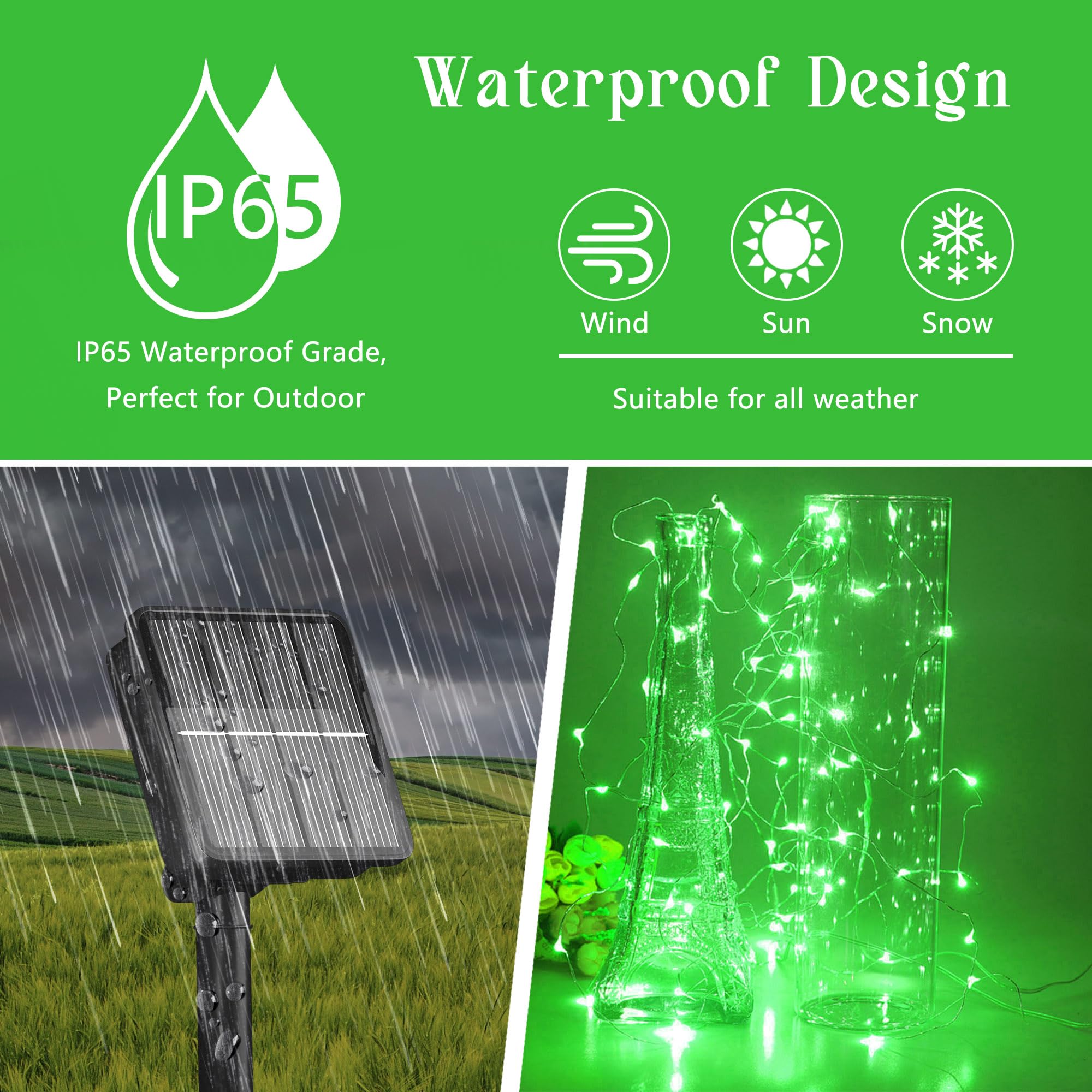 Solar String Lights For Outside, 72Ft 200 Led Solar Fairy Lights With 8 Modes, Solar Powered Fairy Lights Waterproof For Christmas Tree Garden Party Wedding Decor.(Green)