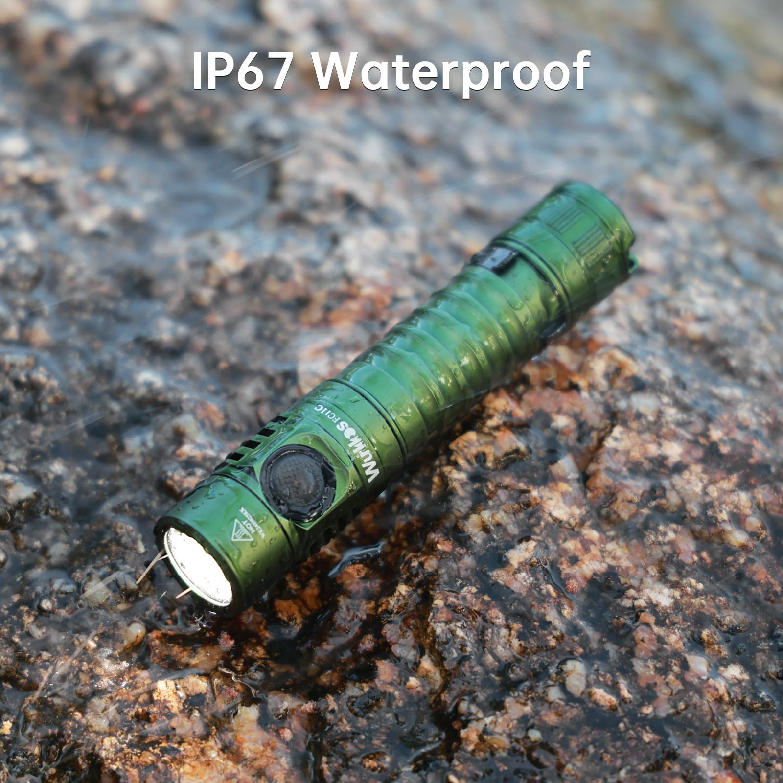 Wurkkos FC11C LED Flashlight - 1200 Lumen, IP68 Waterproof, Magnetic Tailcap, 155M Beam Distance, Green 4000K