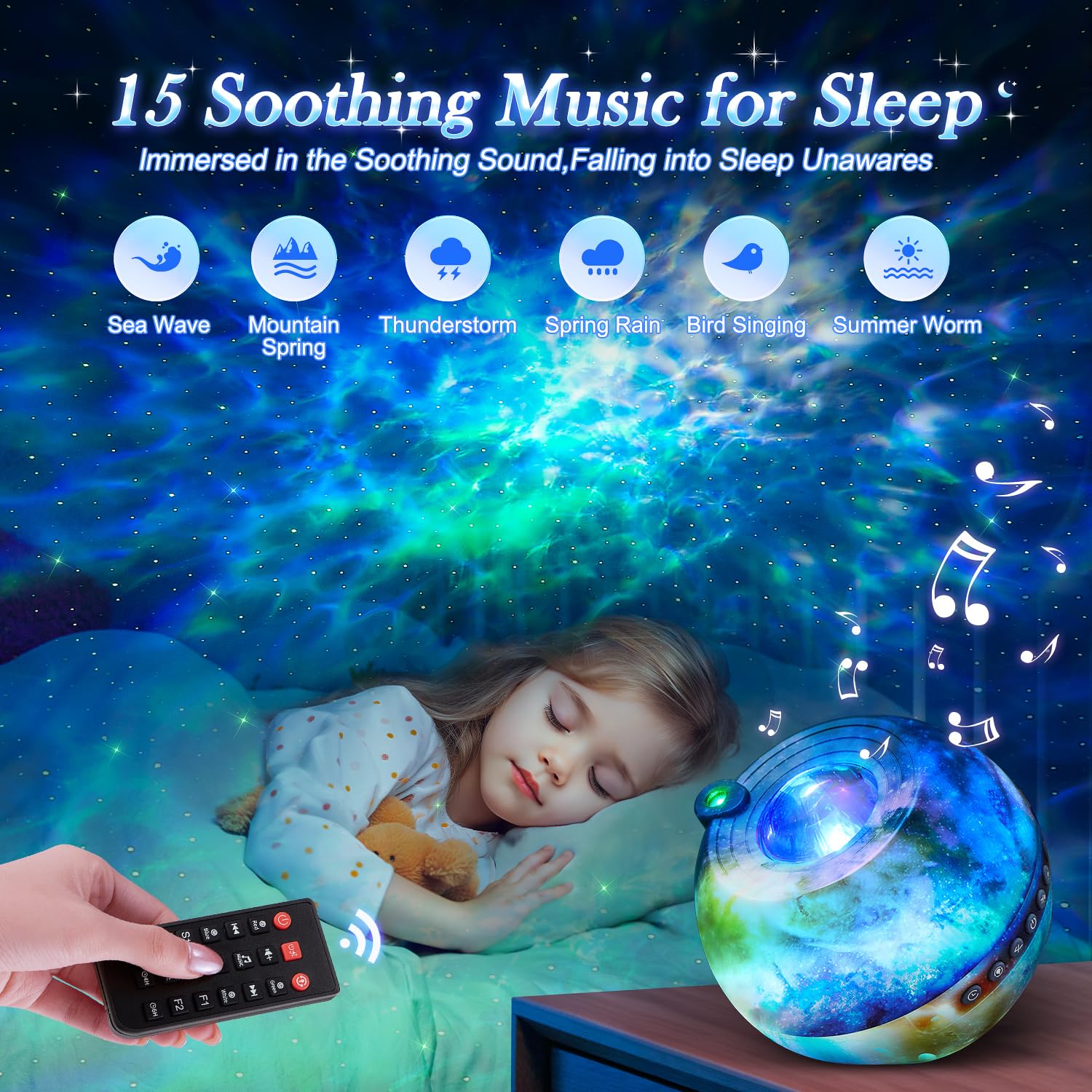 Galaxy Projector For Bedroom Adults, 15 Color+15 White Noise Star Projector Galaxy Light Projector For Bedroom, Bluetooth Star Lights For Ceiling Projector For Bedroom,Led Projector Lights For Bedroom