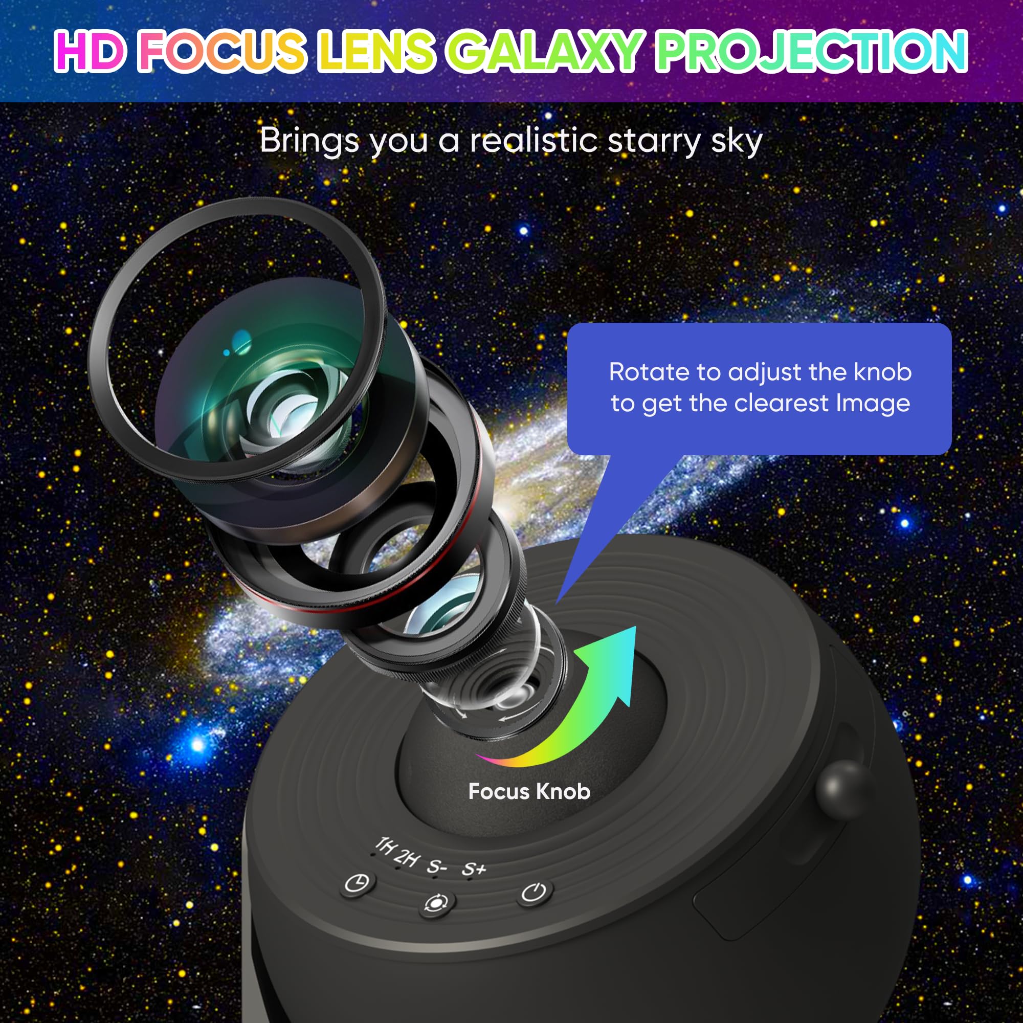 Flylily Galaxy Projector, 13 In 1 Hd Planetarium Star Projector For Bedroom, 360 Rotating Star Projector Light With Adjustable K