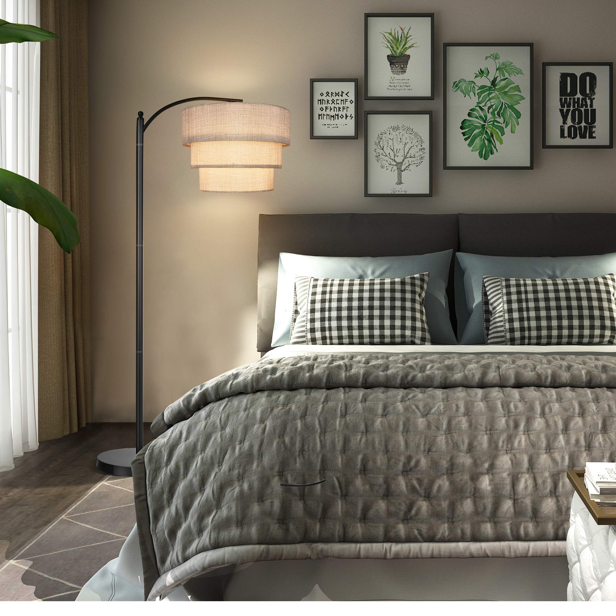 EDISLIVE 3-Tier Drum Linen Lamp Shade for Pendant/Floor Lamp, Grey, Model EDIS448458598