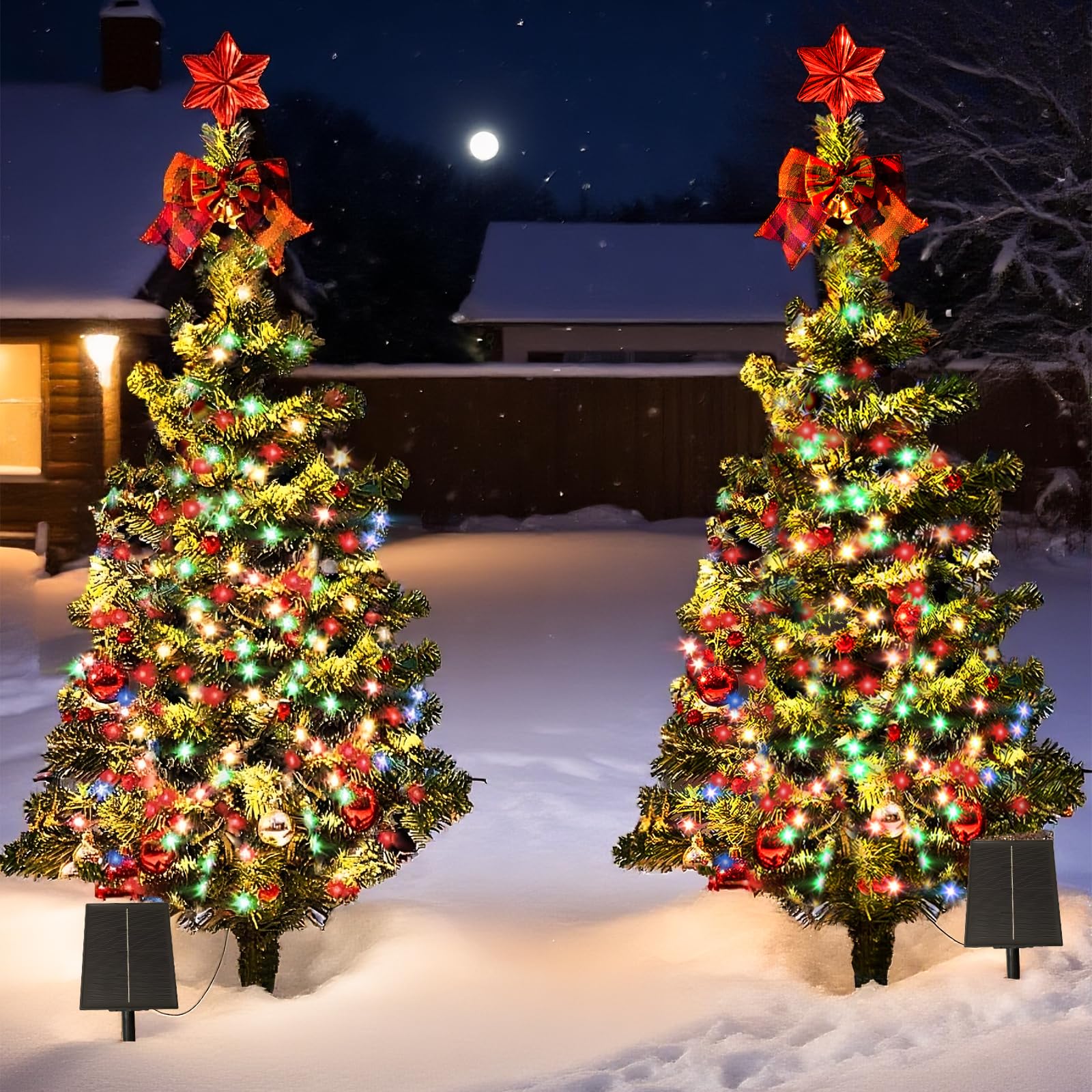 2.9FT Solar Christmas Tree Lights Outdoor Waterproof  100LED 8 Lighting Modes Large Pine Cones & Berries Outdoor Christmas Tree  Christmas Decorations Outdoor for Holiday Courtyard Grave Decor