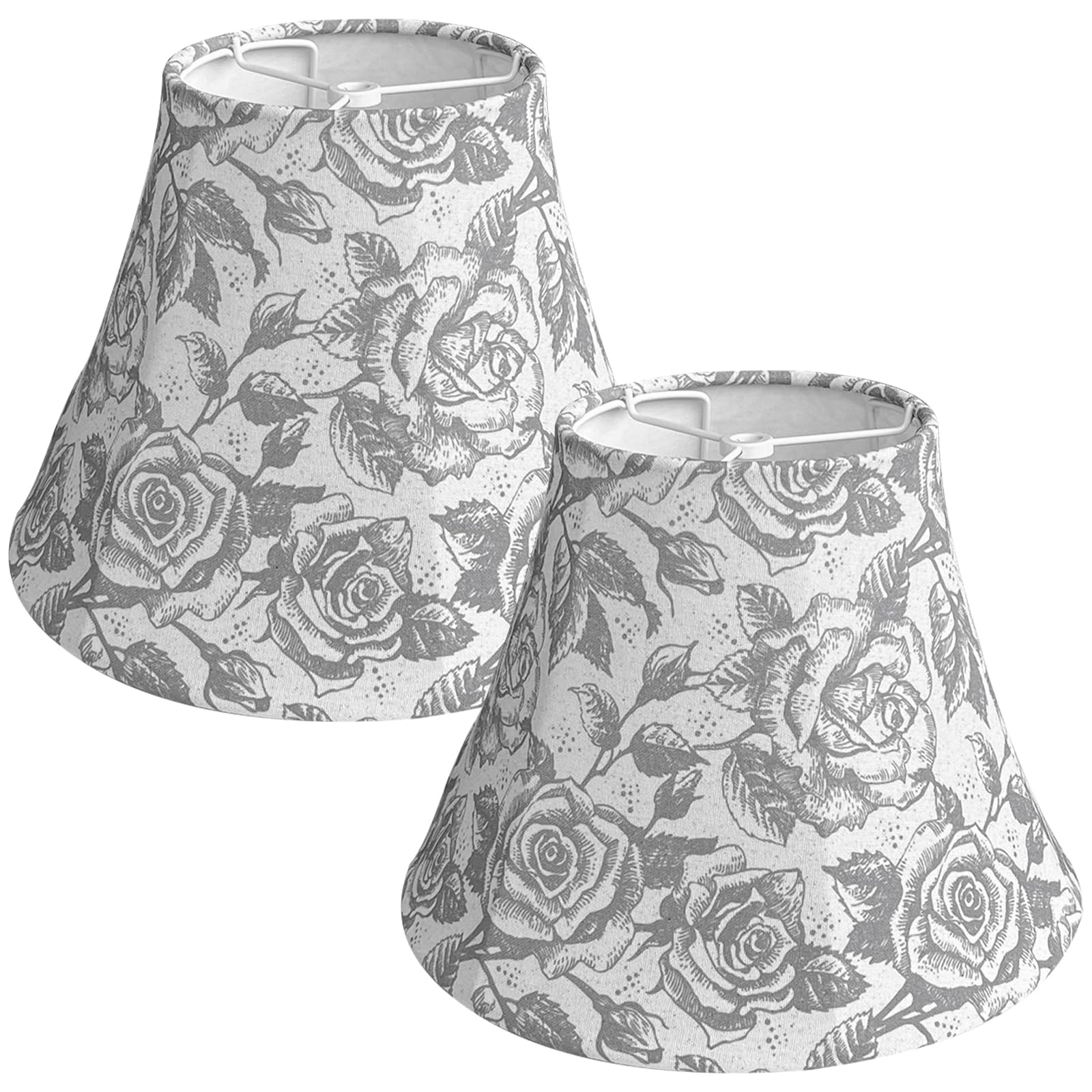 TOOTOO STAR Printed LampShade Set of 2, 6 Top X 12 Bottom X 8.5 High For table and floor lamps, wall lamps Modern Vintage Style 
