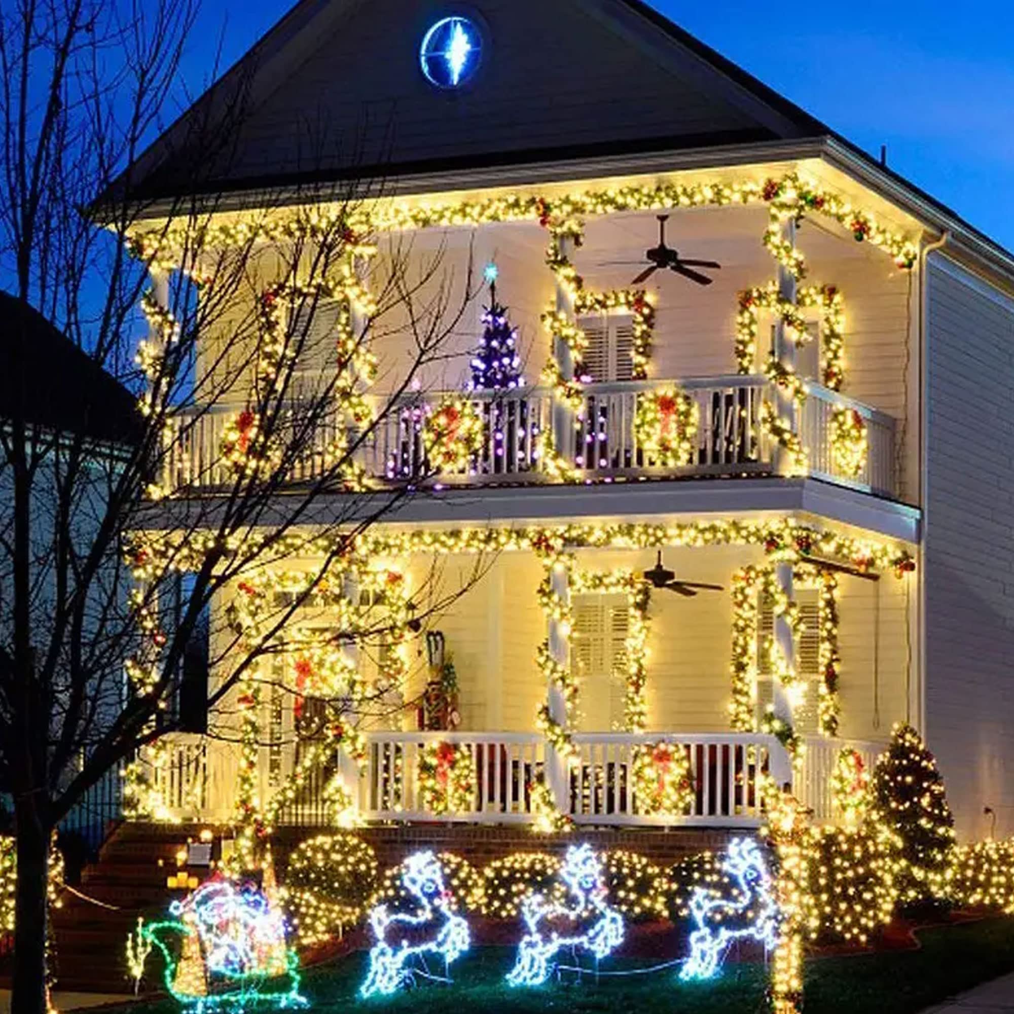 Tw Shine Christmas Lights, 400 Led 132Ft Outdoor Christmas Lights Plug In With 8 Modes, Waterproof Christmas Lights Outdoor, Ind