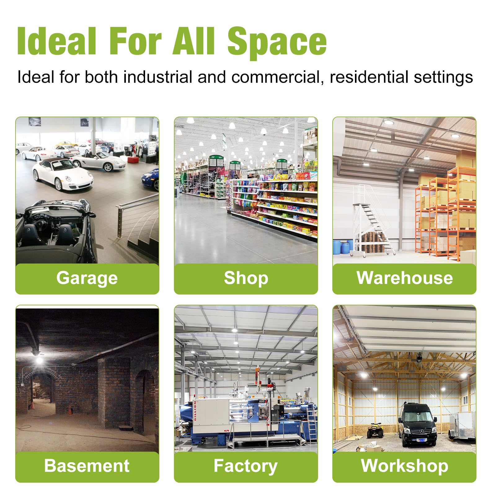 Yxl 240W 2 Pack Super Bright High Bay Led Lights, Ufo High Bay Led Shop Lights 36000Lm 5000K, 0-10V Dimmable,Us Plug 5' Cable, 100-277V High Bay Lights For Shop Barn Warehouse,Ul