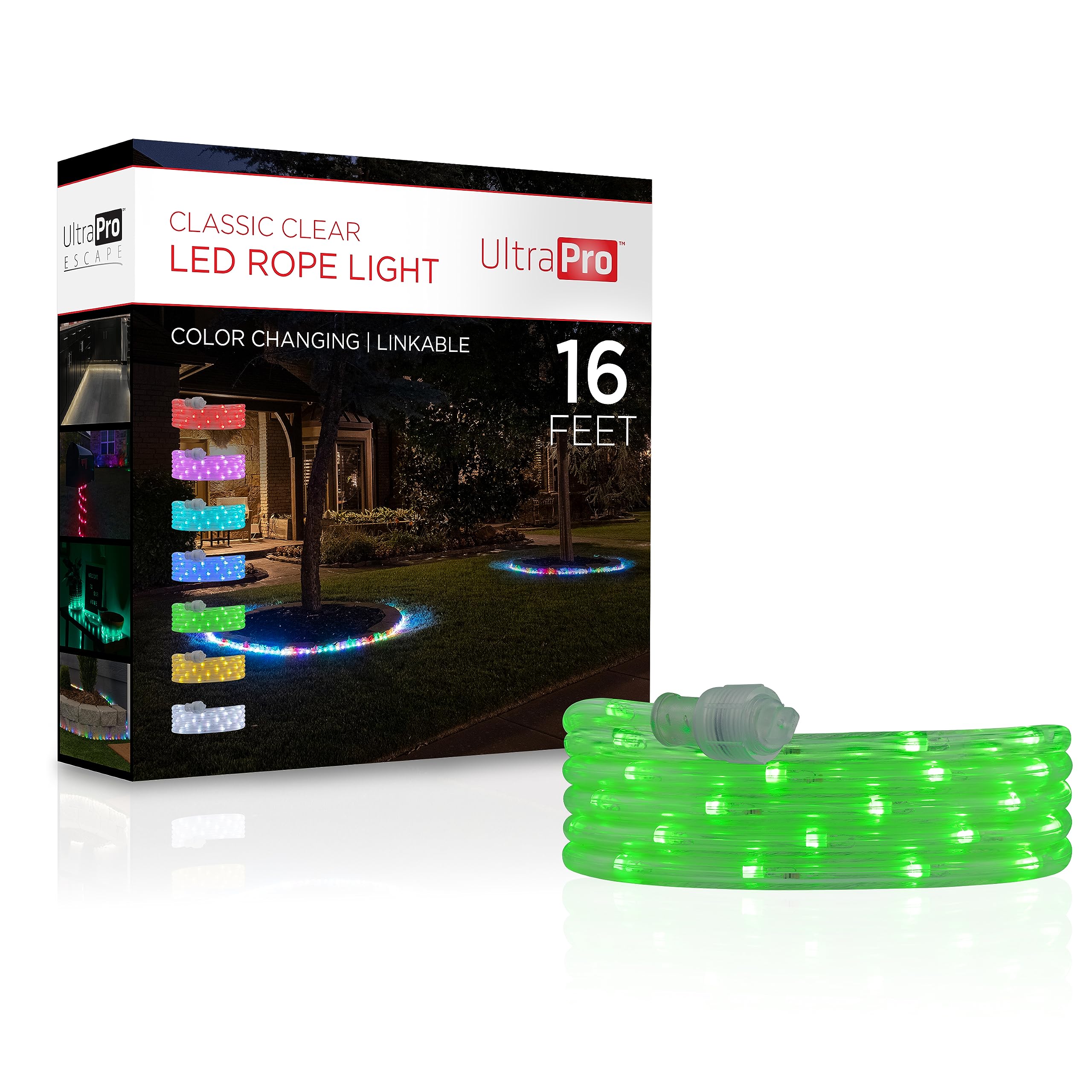 Ultrapro 16Ft Color Changing Led Rope Lights - Waterproof Rgb String Lights For Indoor/Outdoor Use