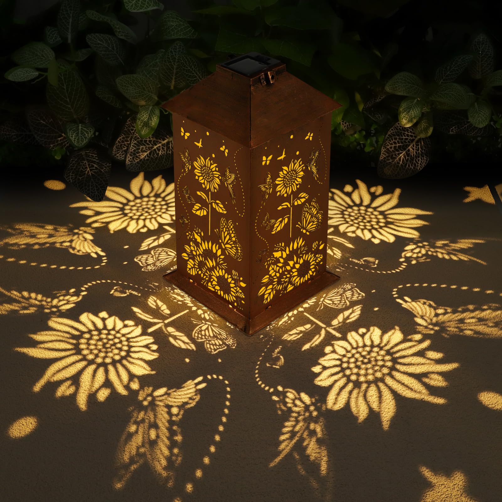 Sunflower Solar Lantern Outdoor Waterproof Hanging Christmas Lights Sunflower Butterfly Garden Decor Birthdays Gifts For Women M