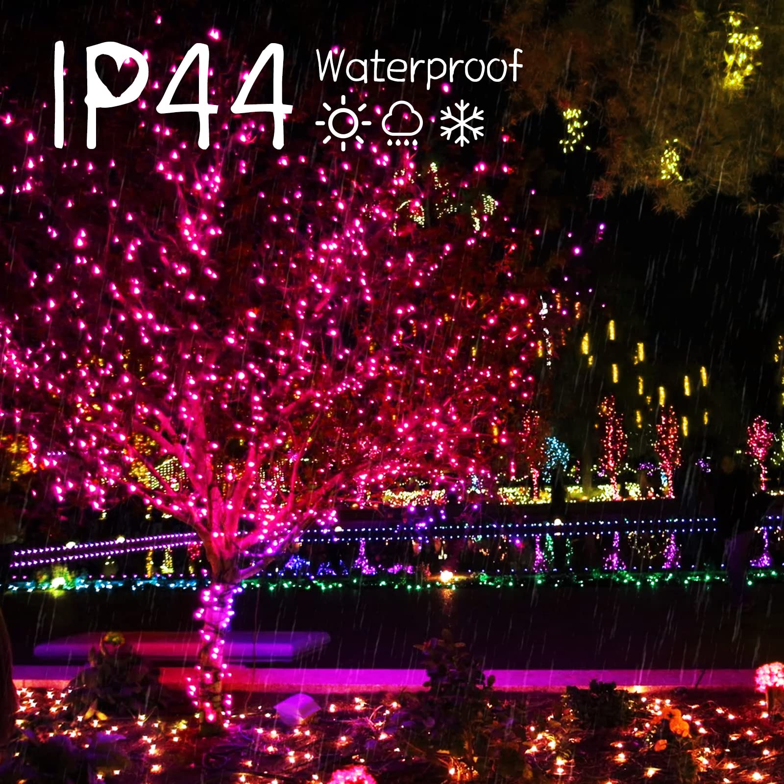 Minetom Red Mini Christmas Lights - 100 LED Waterproof String Lights - 39 Feet - 8 Lighting Modes for Indoor Outdoor Decoration