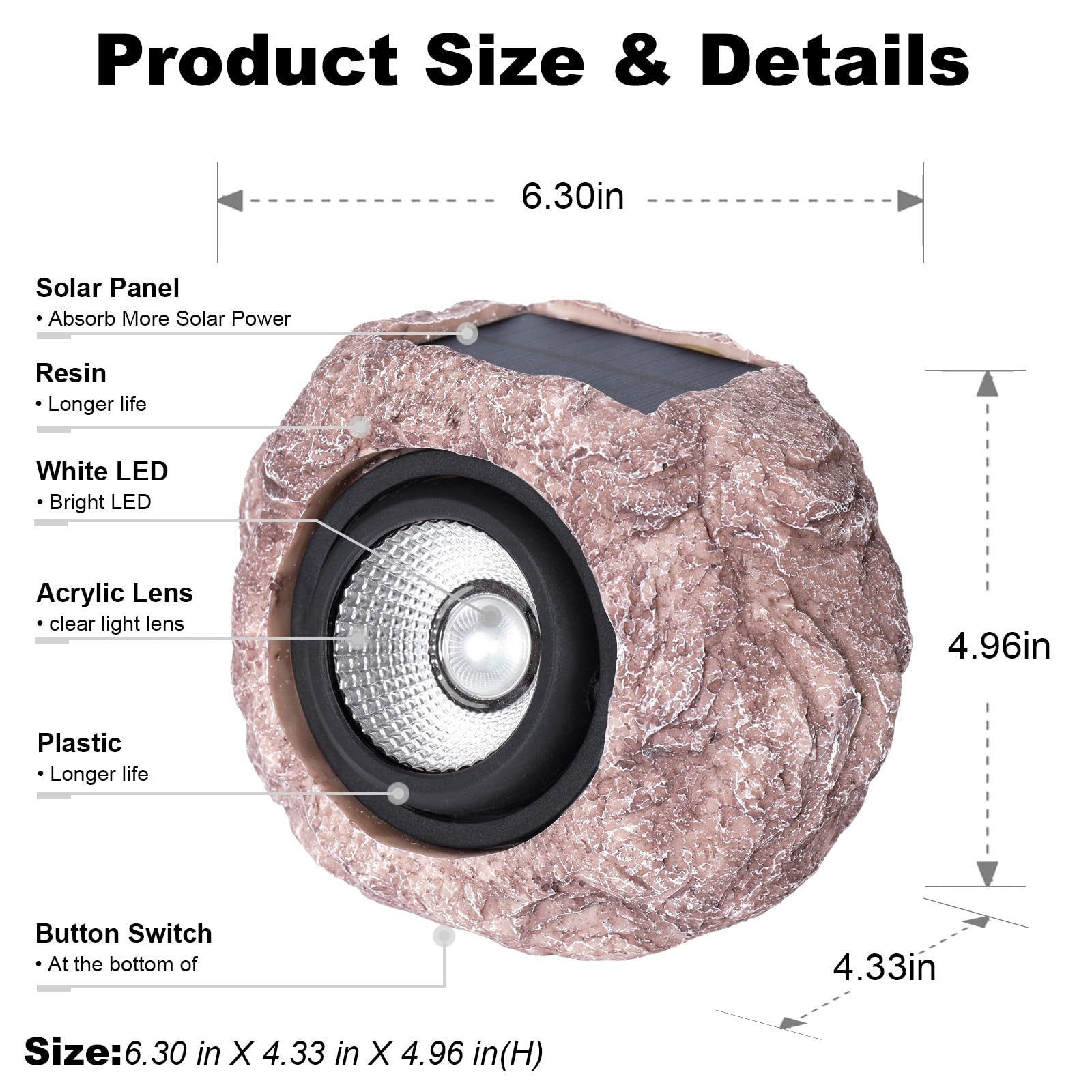 Cloud Sakura Outdoor Solar Rock Light, Waterproof Led Solar Spotlight, Garden Landscape Lights, Decorative Garden Rock Lights Fo