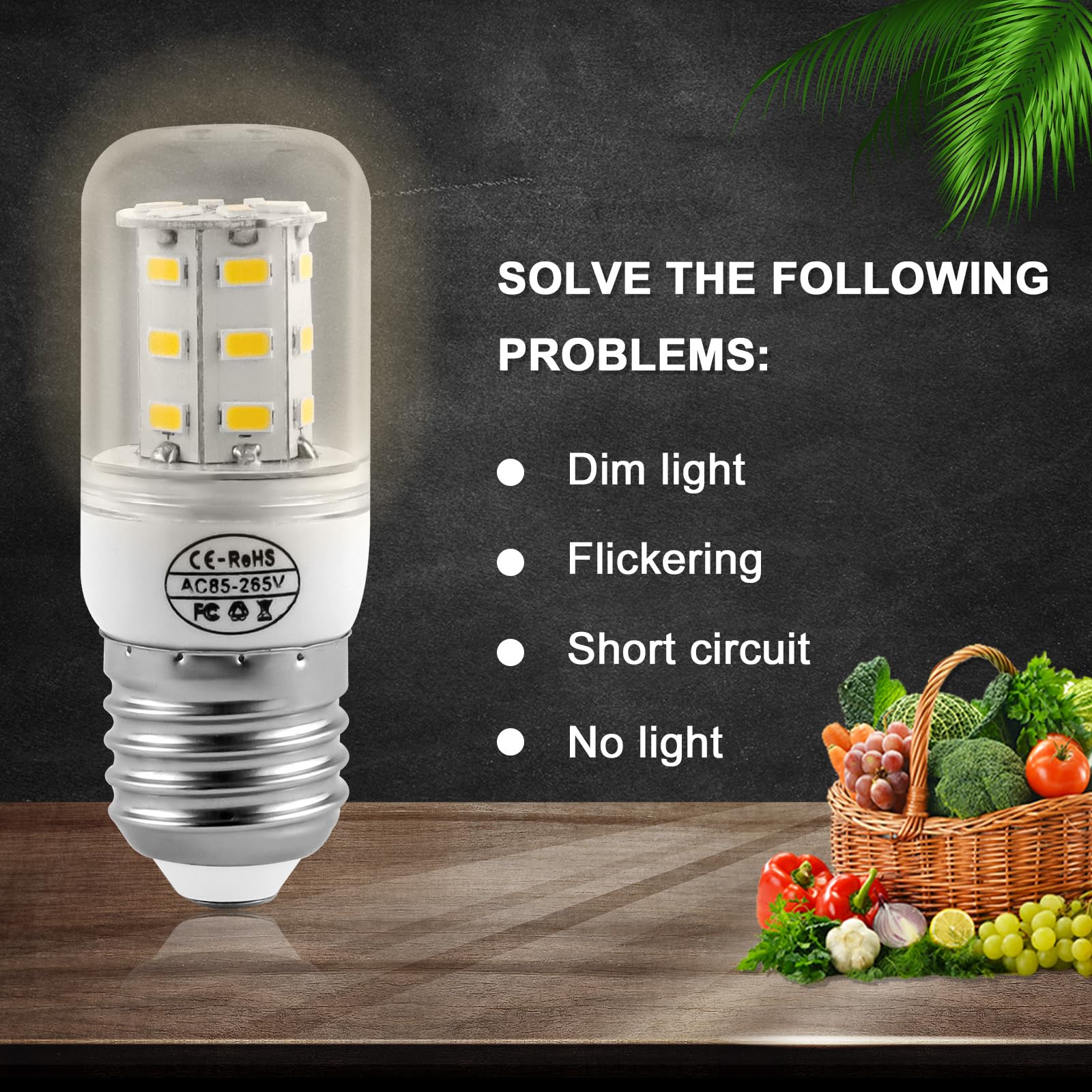 Ami Parts 2Pack 5304511738 Light Bulb Refrigerator 3.5W (110V-240V Warm Light) Led Kei D34L Replacement Light Bulb Refrigerator