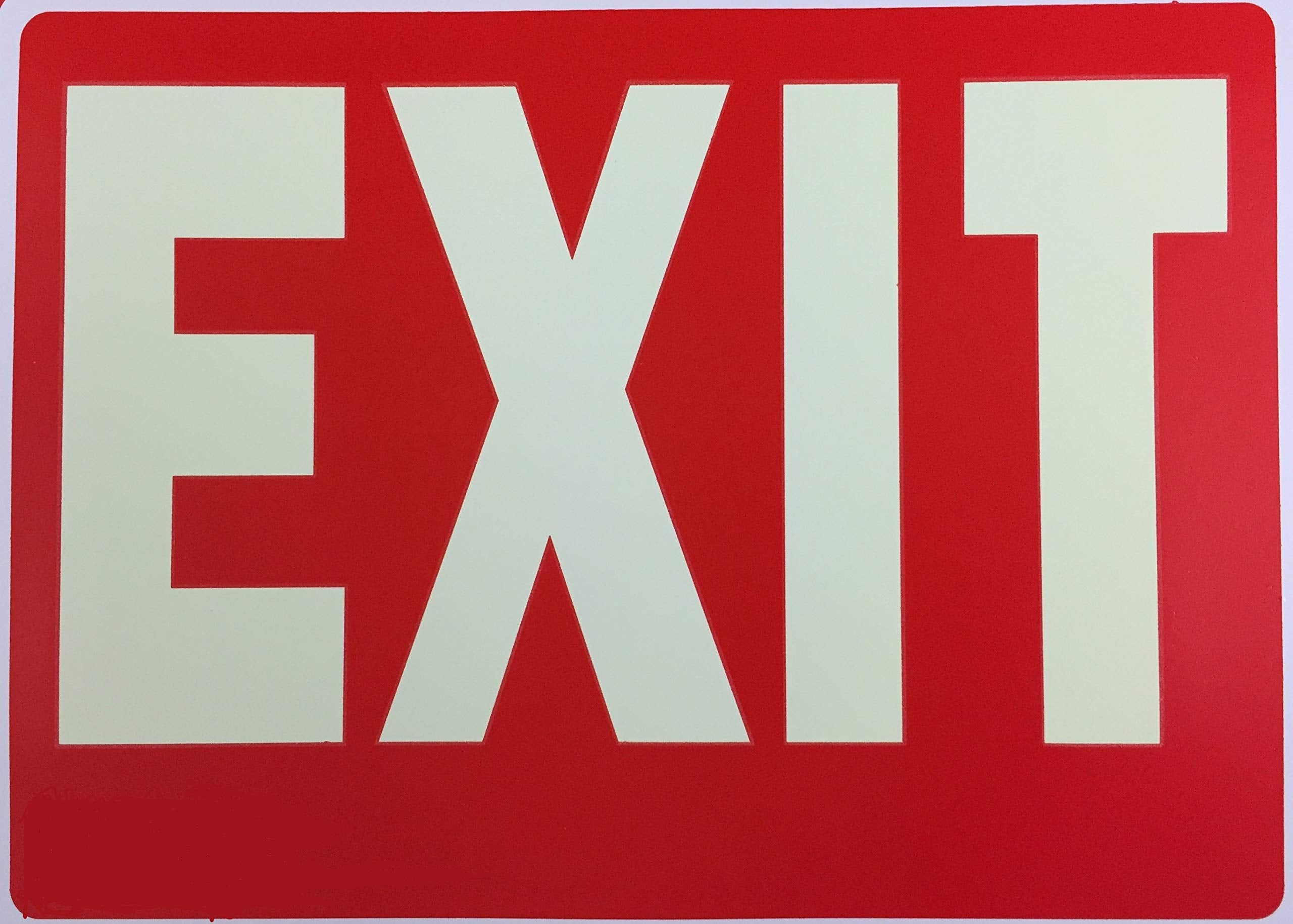 natraco Glow-in-The-Dark Exit Sign, 12 Pack, Plastic, 8x12 Inches, Photoluminescent, Model: natraco Exit Sign