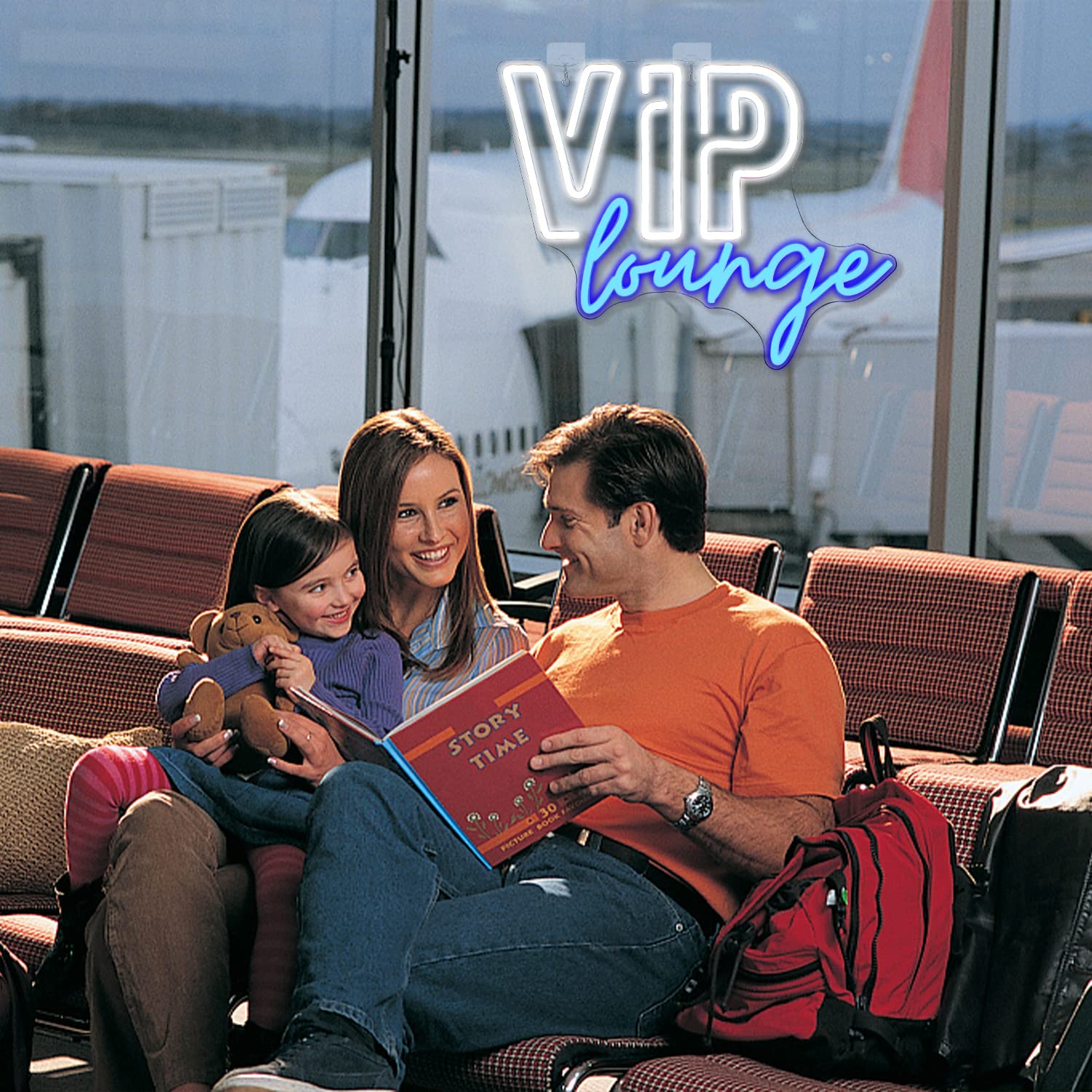 Horseneon VIP Lounge Neon Sign - LED Wall Decor for Bar, Hotel, Cafe, Home - USB Powered, Blue & White Acrylic