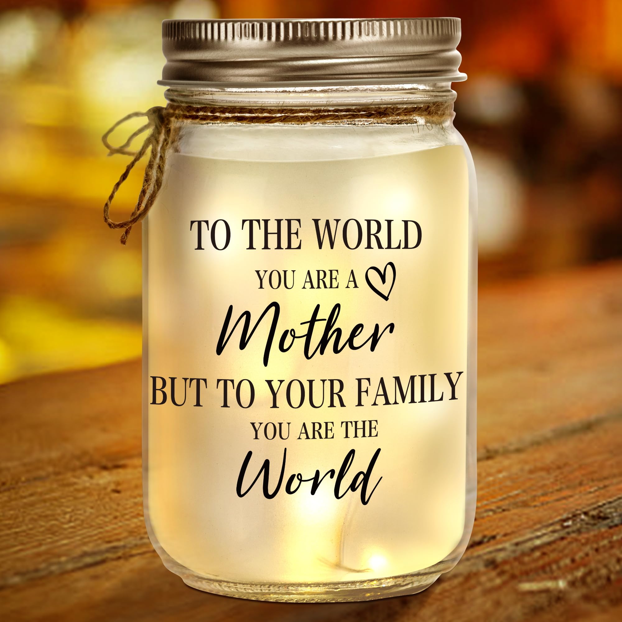 Kenon Mason Jar Night Light For Mom, Christmas Gifts For Mom, Home Decoration Lights, Personalized Night Light Birthday Thanksgi