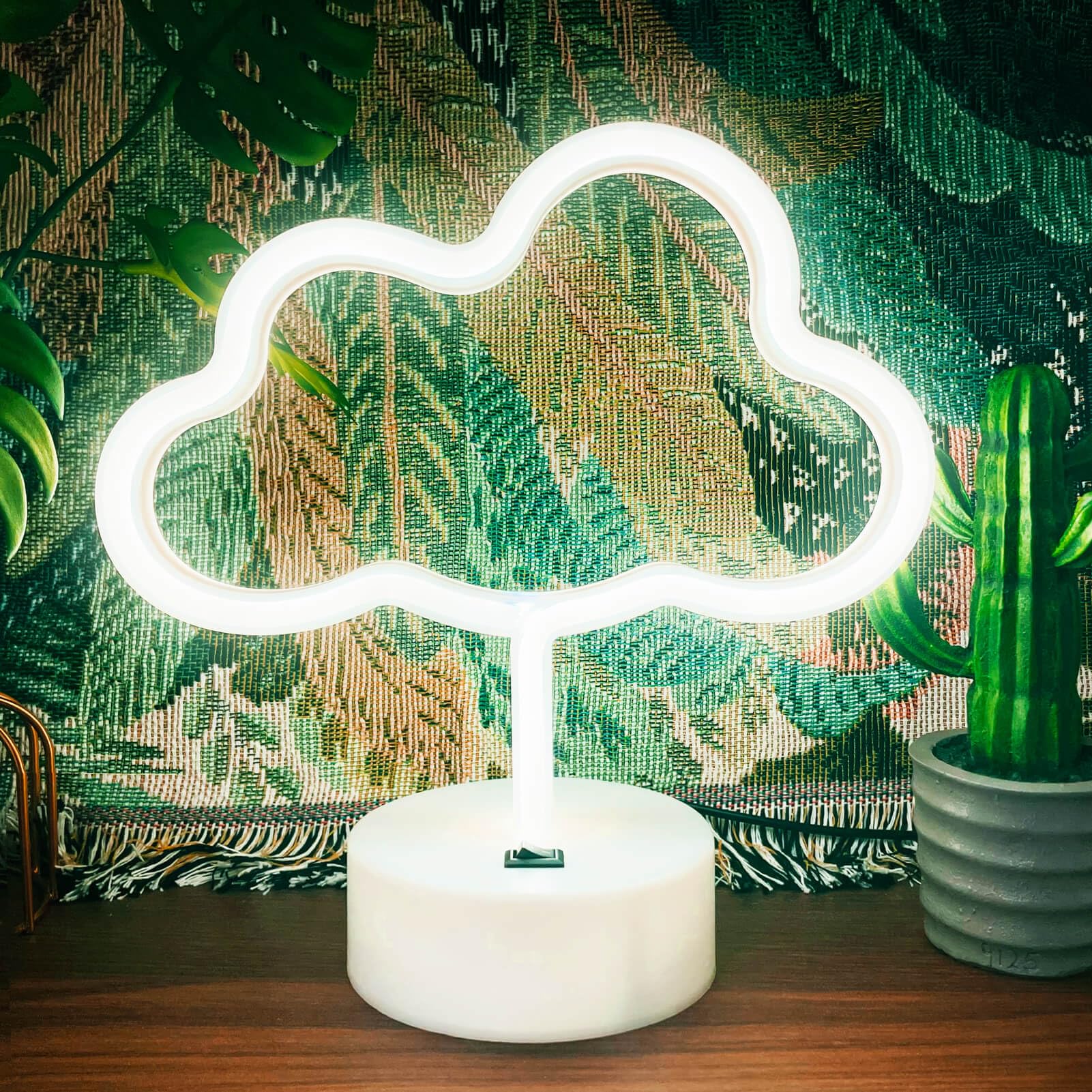 VIFULIN Cloud Neon Light Sign, White LED Room Decor, USB/Battery Powered, 7x10.5in, Model QDJZNHD.Z002W