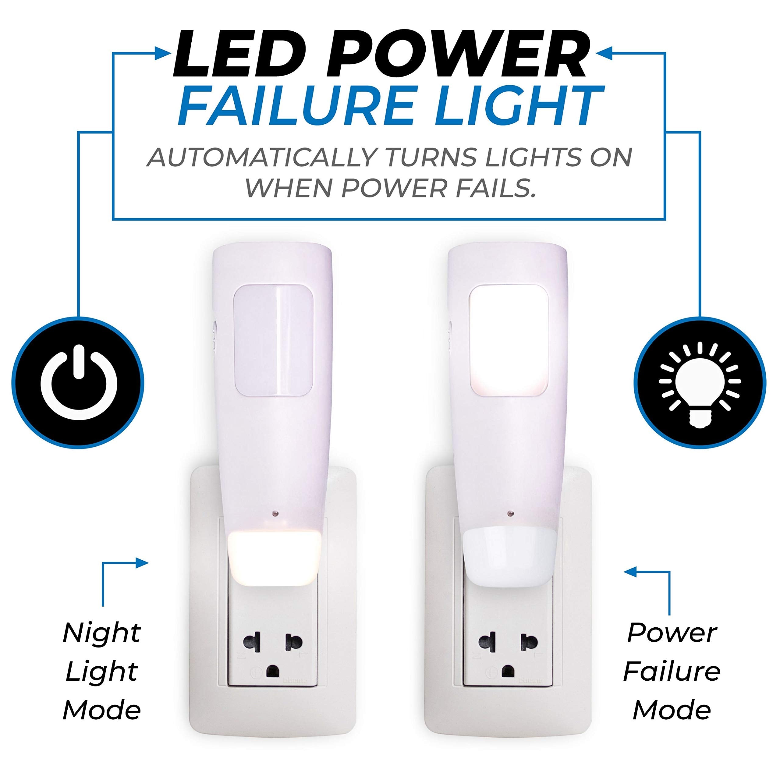 Westek Led Emergency Lights For Home Power Failure, 6 Pack - 3 Function Power Failure Light, Rechargeable Flashlight And Night L