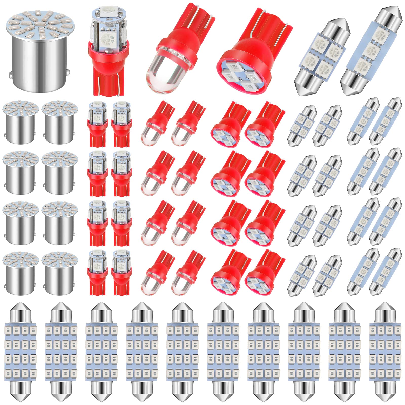 Frienda 70 Pieces Led Car Bulb Kit Interior Car Lights Led Dome Light 31 Mm 36 Mm 41 Mm T10 Bulbs Festoon Bulbs For Car Interior