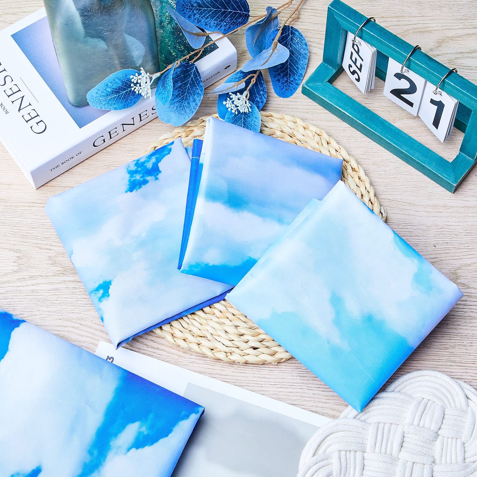 Roceei 8 Pcs Fluorescent Light Covers, Magnetic Classroom Filters - Blue Sky Cloud Design