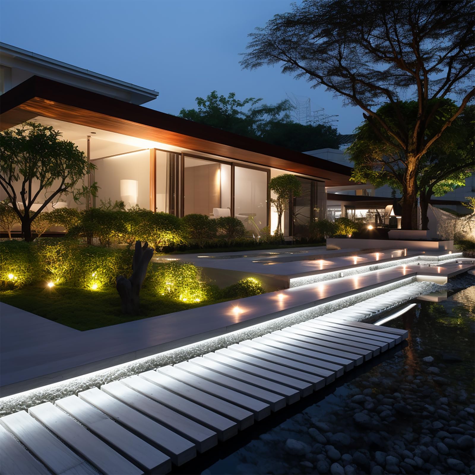 Benlun 24V Cob Led Strip Light Outdoor Waterproof 65.6Ft (2 Rolls Of 32.8Ft), 4000K Natural White 11W/M 312Leds/M Cri 93 Led Tape Light With Power Supply For Bedroom Courtyard Living Room Ceiling