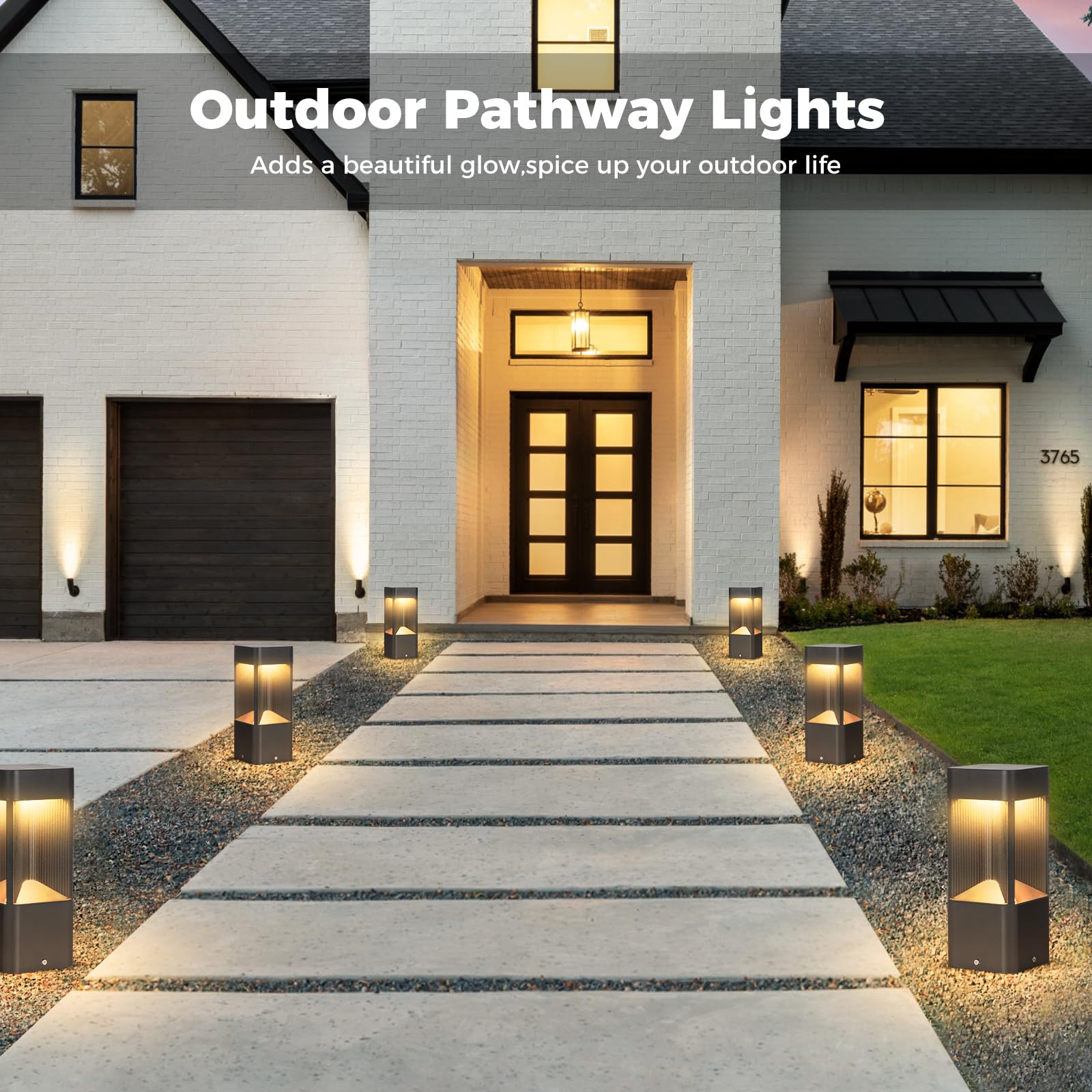 Slawa 3000K Pathway Lights - Waterproof Led Garden Floor Lamp, Modern Aluminum Bollard For Outdoors