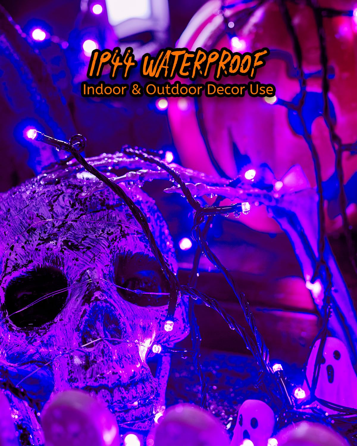 Minetom 196Ft Purple Halloween Lights, 600 Led Halloween Fairy String Lights With 8 Modes Remote, Waterproof Plug In Purple Hanging Twinkle Lights For Party Garden Bedroom Halloween Decorations