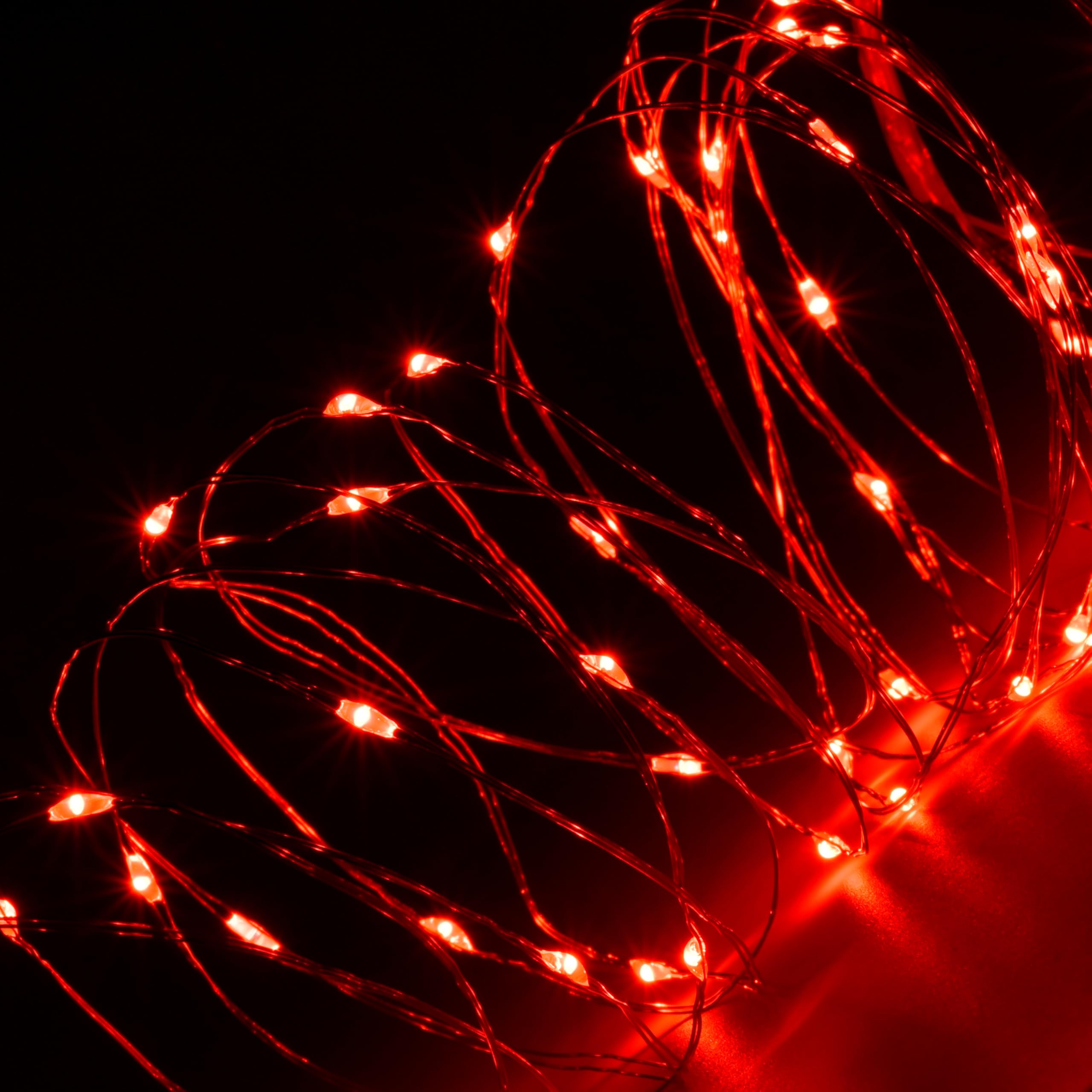 Yunding Battery Operated String Lights, Led String Lights With 8 Flashing Modes And 8-16 Hours Timer(1Pcs,Red)