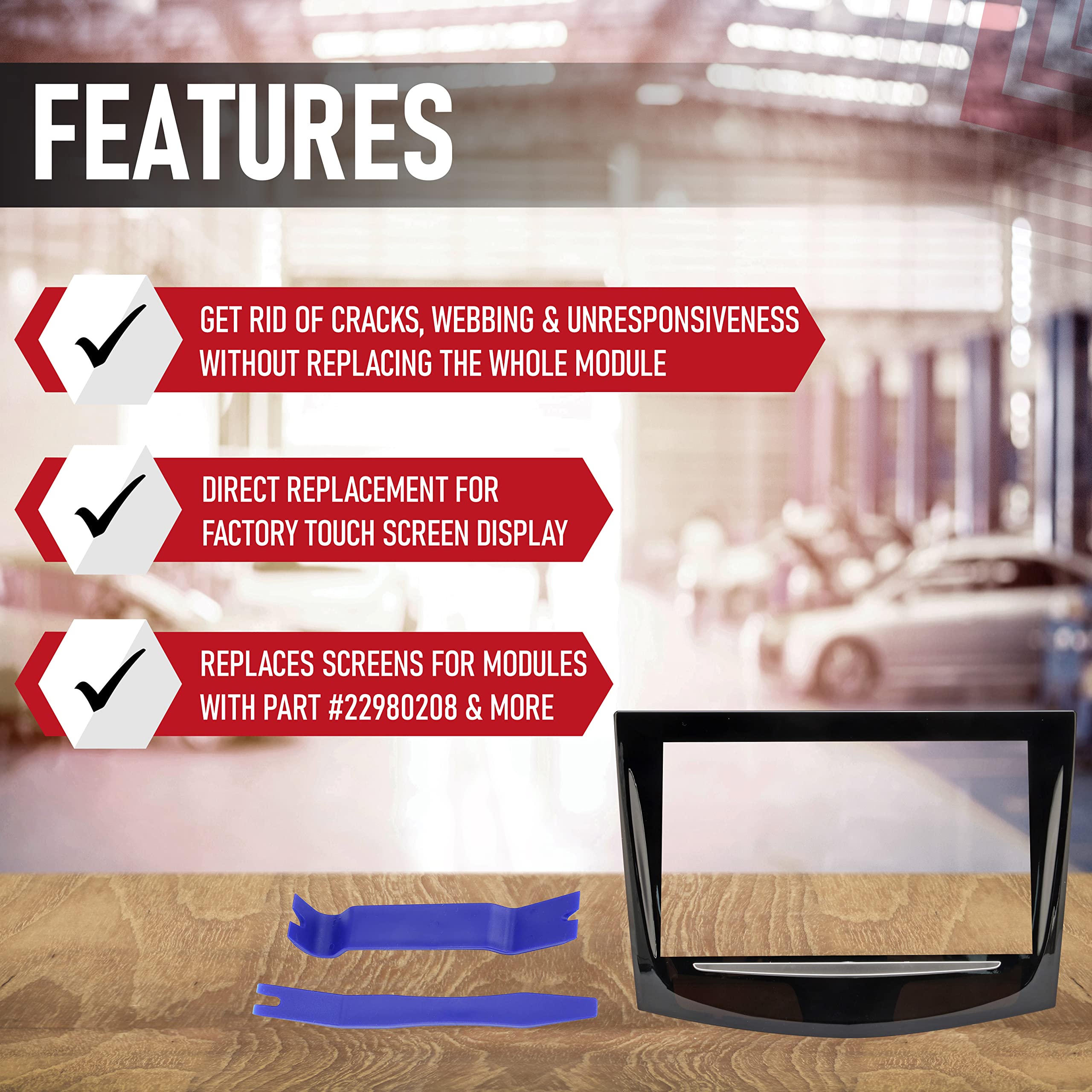 Replacement Cue Touch Screen Display - Compatible With Cadillac Vehicles - Ats, Cts, Elr, Escalade, Esv, Srx, Xts - Premium Gel-Free Infotainment Screen - Replaces Screens For 22980208, 22986276