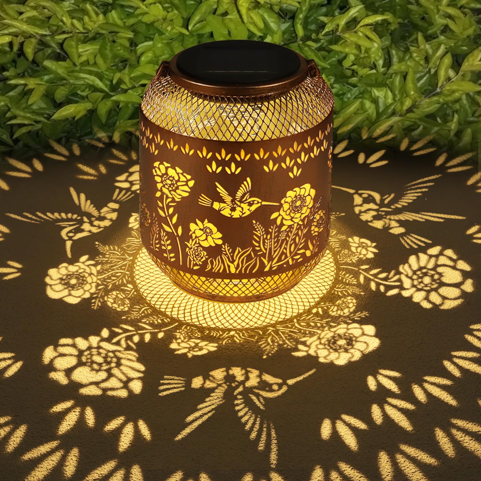 Hummingbird Solar Lanterns Outdoor Hanging Christmas Lantern As Birthdays Gifts For Women Mom Grandma Metal Waterproof Garden Decorative Hummingbird Solar Lights For Yard, Patio, Lawn, Porch, Backyard