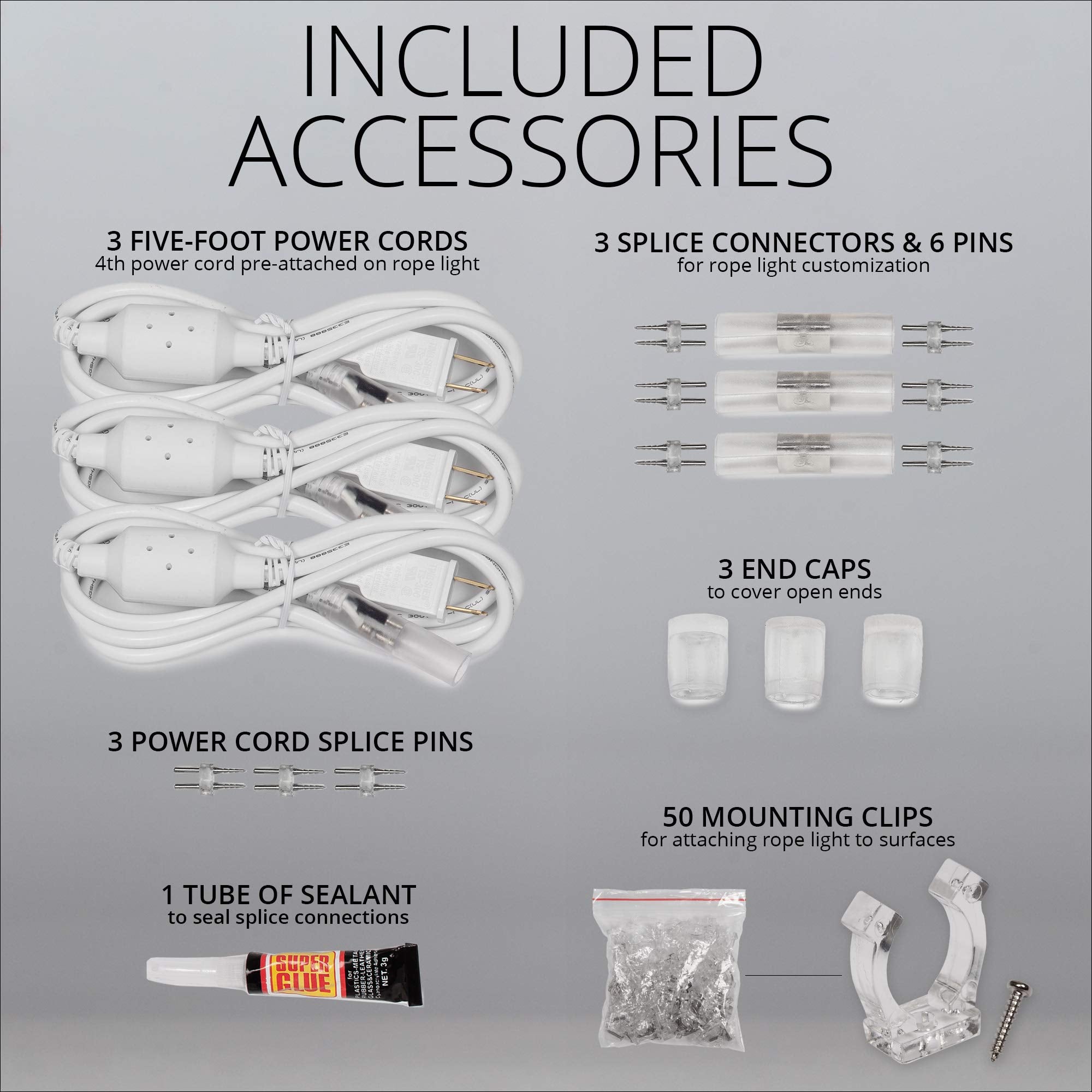 Wintergreen Lighting 150Ft 1800 Led Heavy Duty Rope Light Spool, 120V Etl Indoor Rope Lights Plugin Outdoor Tube Lights ½ Inch, Accessories And Mounting Clips Included, Multicolor