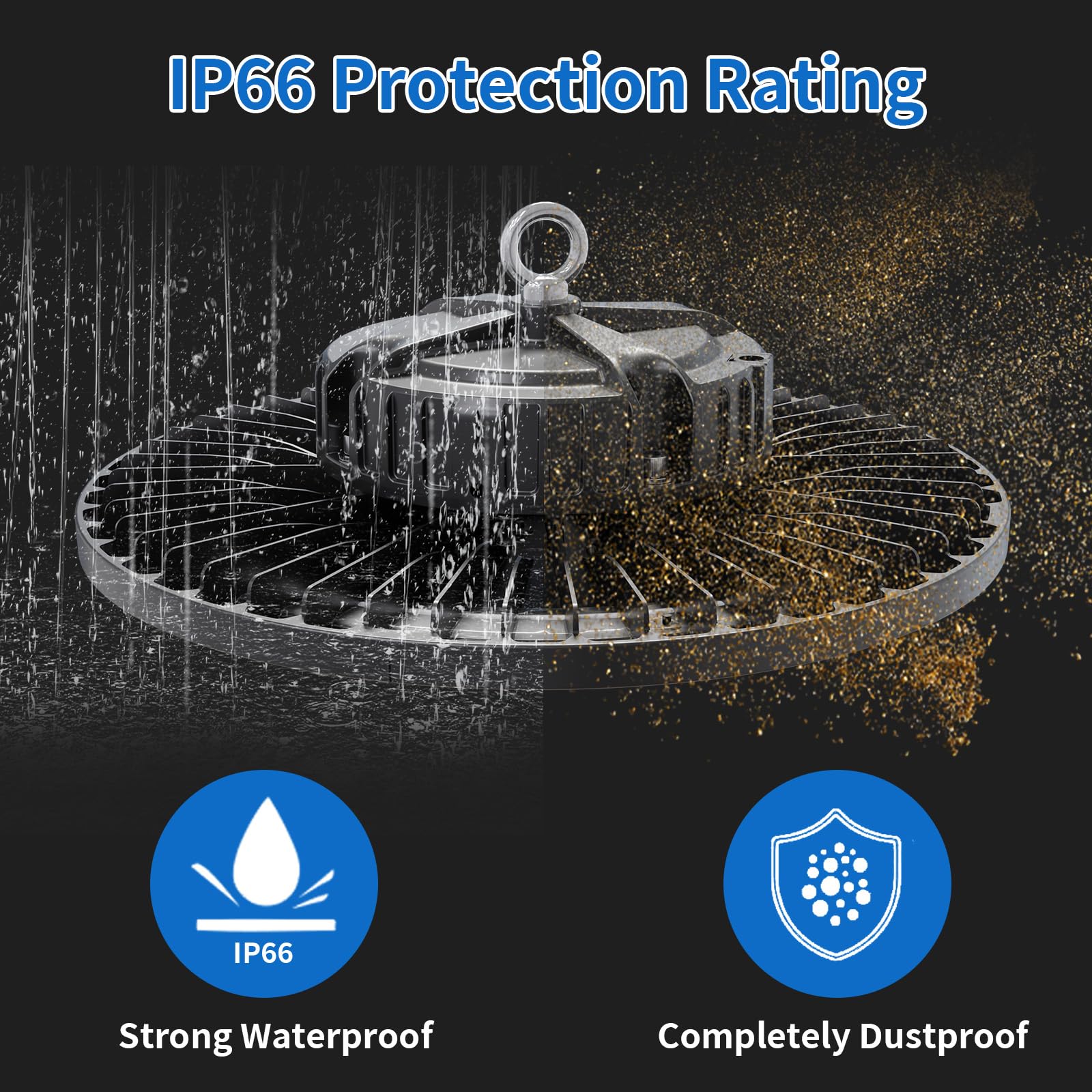 Ggth 6 Pack Super Bright Led High Bay Lights 250W, 35000Lm Ufo High Bay Led Shop Lights, Ip66 Commercial Lighting Fixture, With