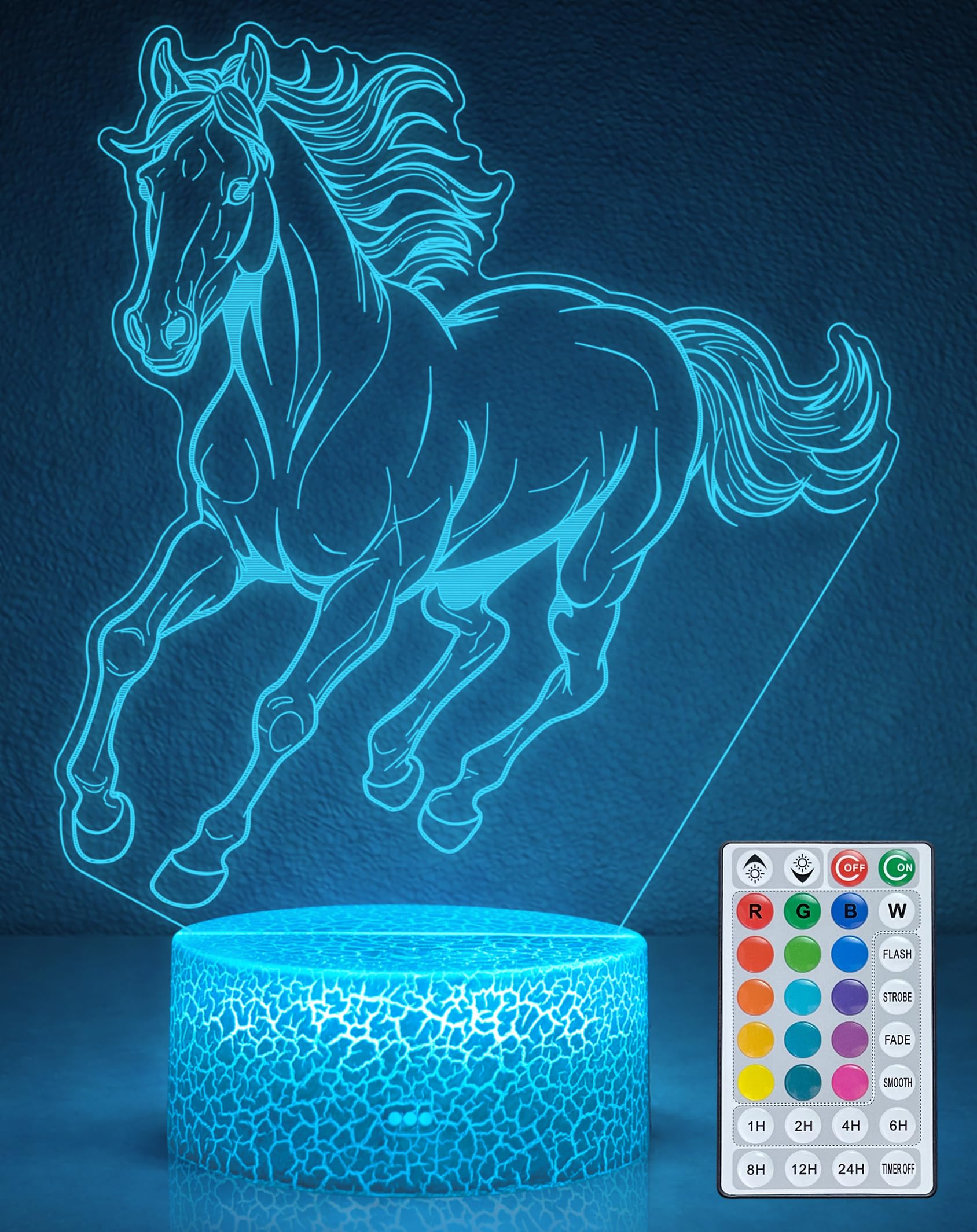 ARERG Horse Night Light for Girls, Horse Lamp for Kids Bedroom, 16 Colors LED with Remote, Horse Gifts for Girls 8-12, Horse Roo