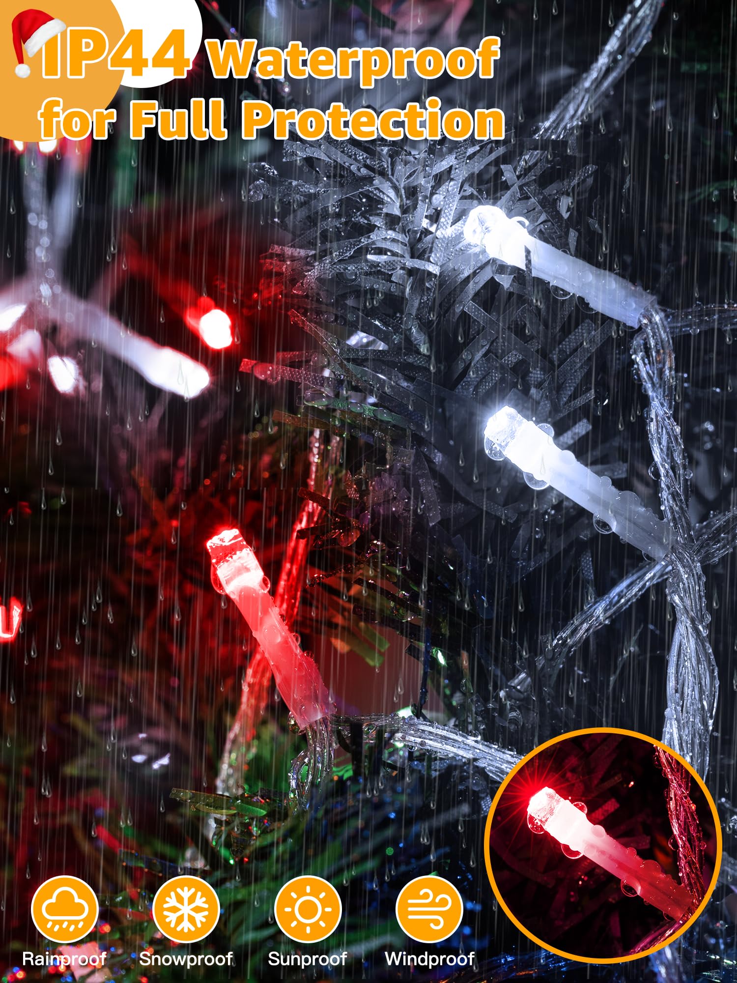 Guhope Christmas Lights 600 Led 98Ft, Waterproof Outdoor String Lights With Remote And Timer, 8 Modes Dimmable Fairy Lights For