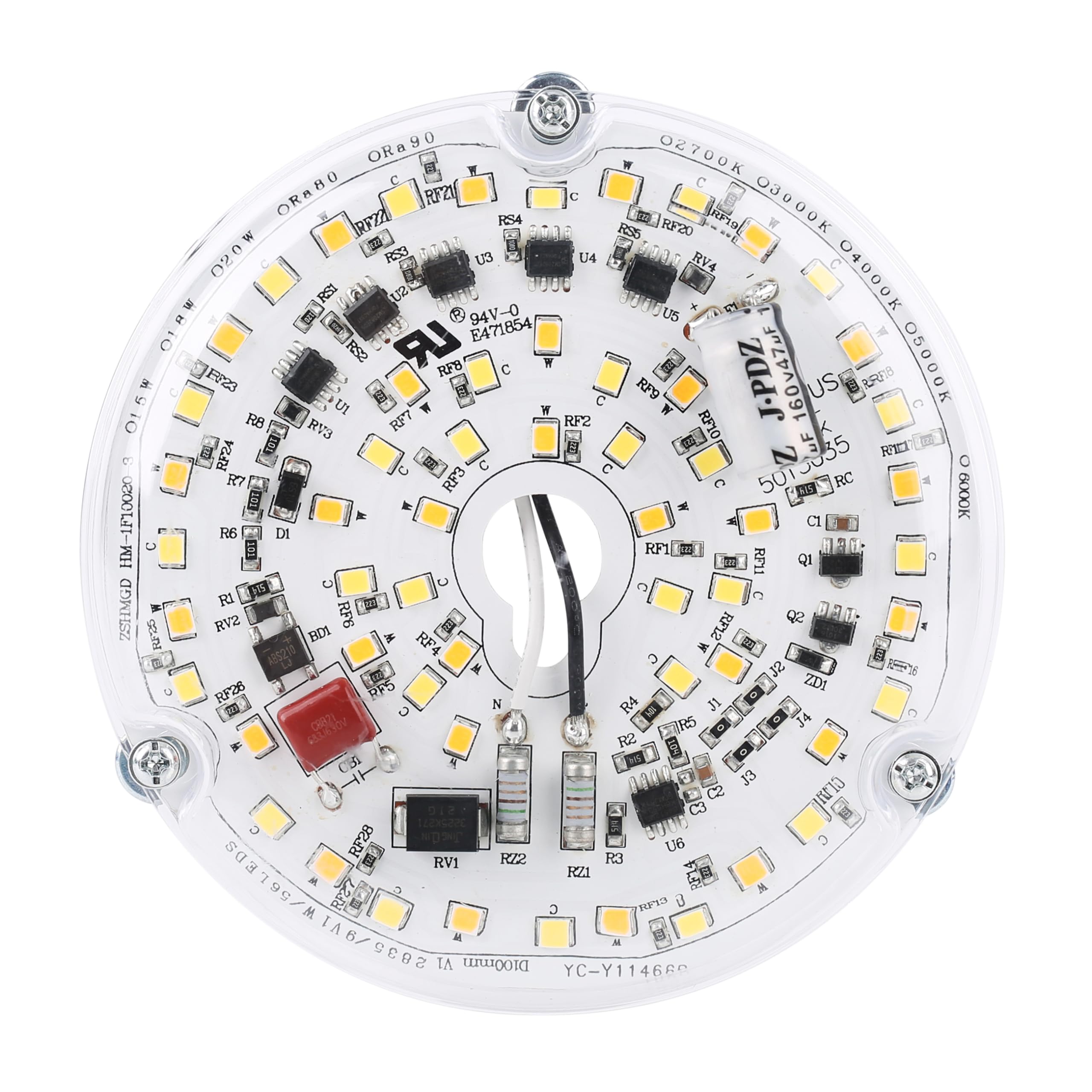 Ulikeled 18W Color Changeable Dimmable Led Ceiling Fan Light Kit - 3000K/4000K/500