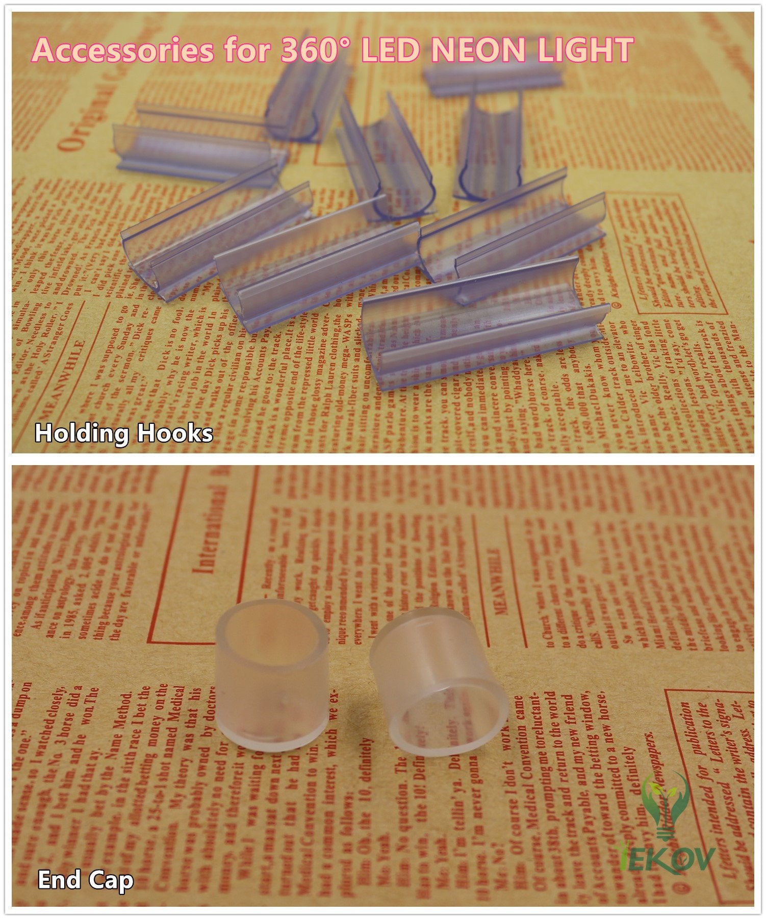 Iekov 360° Led Neon Light, Dimmable Waterproof Rope Light, 5M/16.4Ft, Red, Model 110V-360-Neon-R-5M