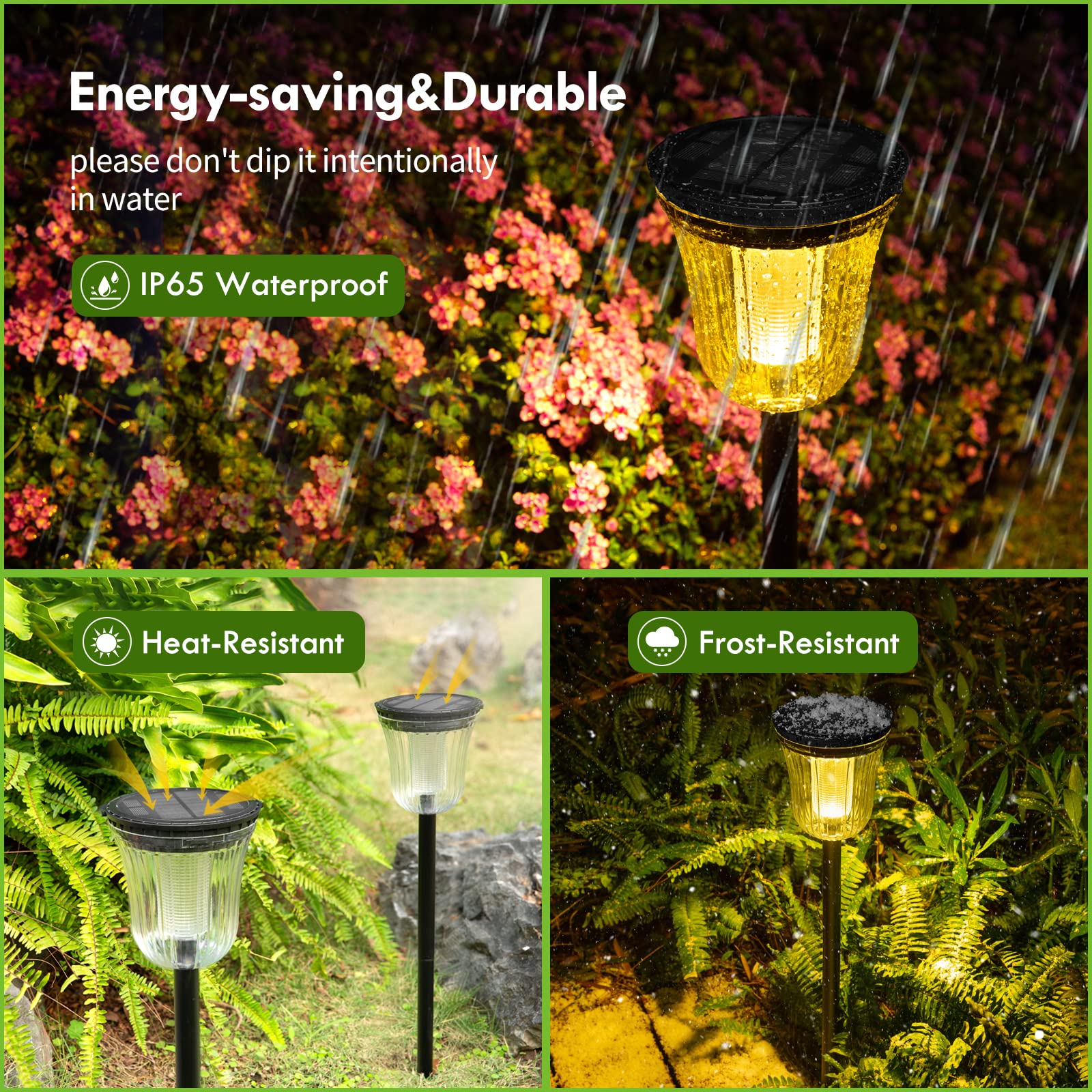 Wtgegf Solar Pathway Lights Outdoor, Solar Lights Outdoor Waterproof Ip65, 200 Lm Auto On/Off Solar Lights Garden,Outdoor Solar
