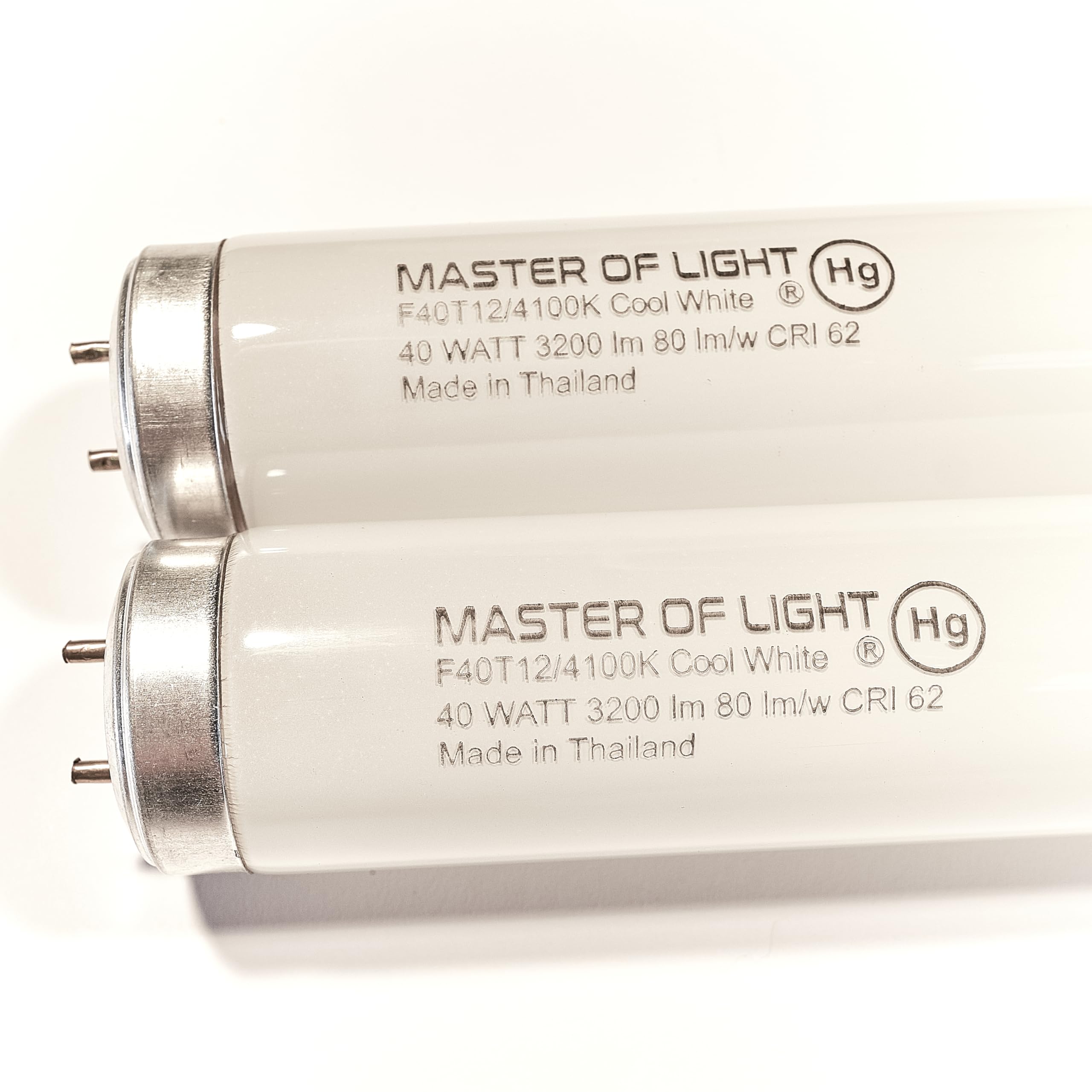 F40Cw (2 Pack) 4Ft Fluorescent Tube Light Bulb 40W 40 Watt T12 Cool White 4100K 1.5 Inch Diameter Replaces F40T12/Cw F40T12 F40X