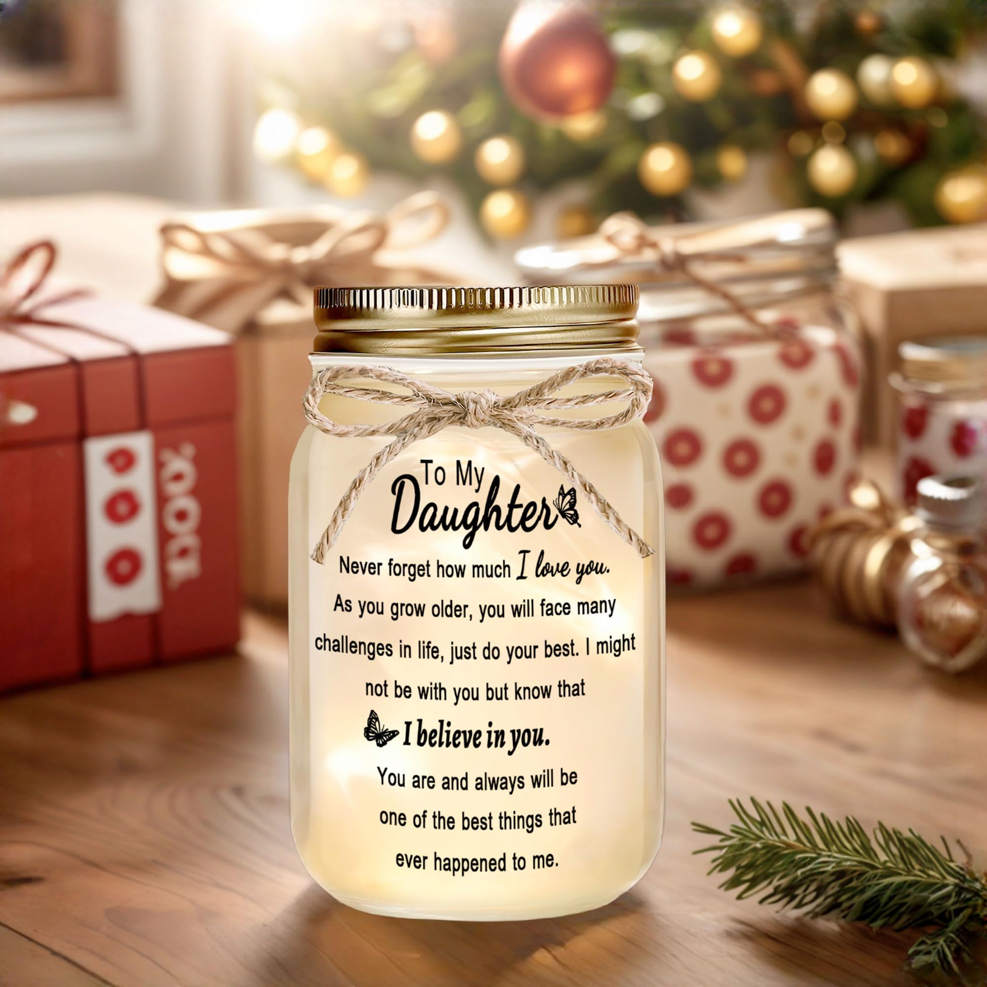 Rxyjlhjx Gifts For Daughter - Decorative Mason Jar With Warm Glow  Daughter Gift From Mom  Thoughtful Birthday Graduation Christmas Gift From Parents
