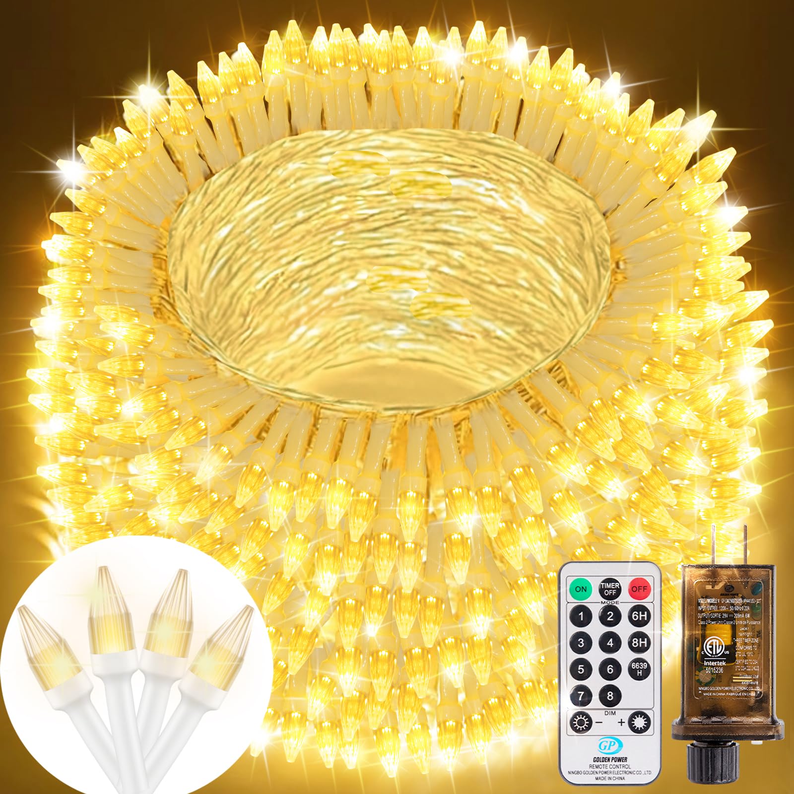 Solhice 300ft String Lights Outside with Remote, 800 LED Waterproof Extra Long Twinkle String Lights, Plug in Fairy Light for Ou