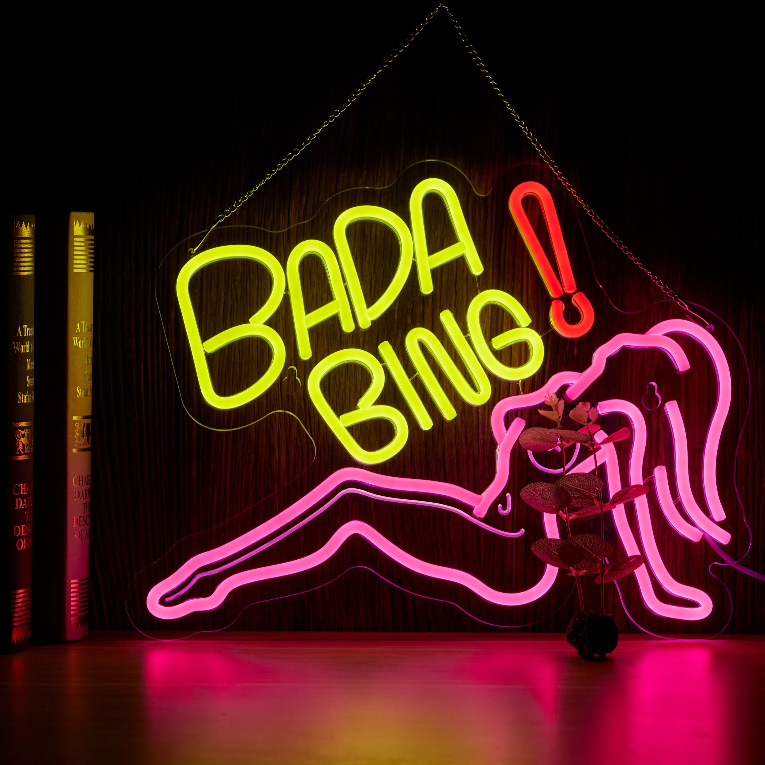 NEONLAND Neon Girl Sign - Dimmable LED Wall Decor Light for Bedroom, Pub, Man Cave, 16.5 x 11.5 inches, Yellow + Pink, Silicon + Acrylic