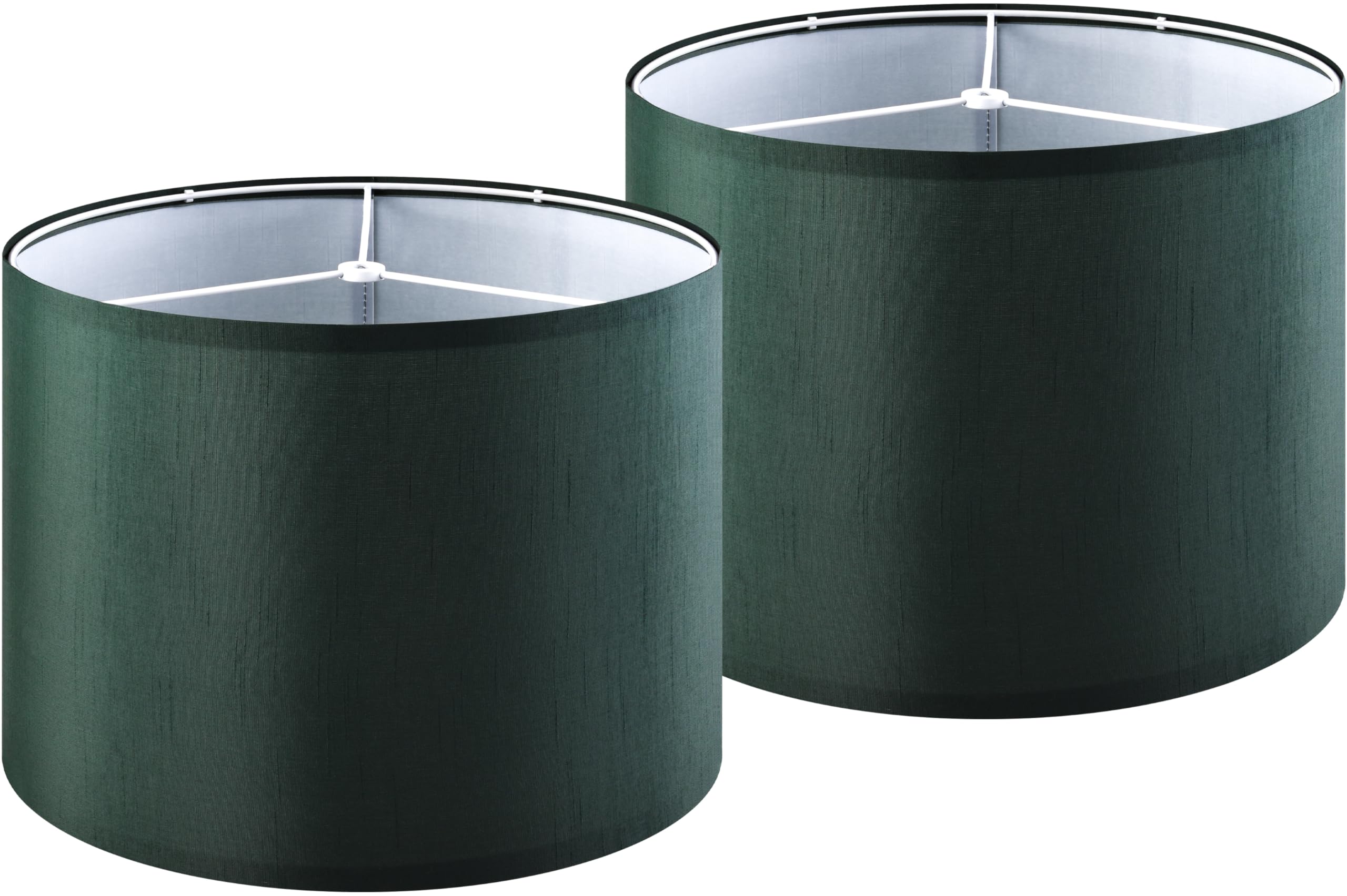 Goso Set Of 2 Medium Green Lamp Shades For Table Lamp Shade Replacement,13'' Top ?13'' Bottom ?10'' Height,Easy Assembly-Spider