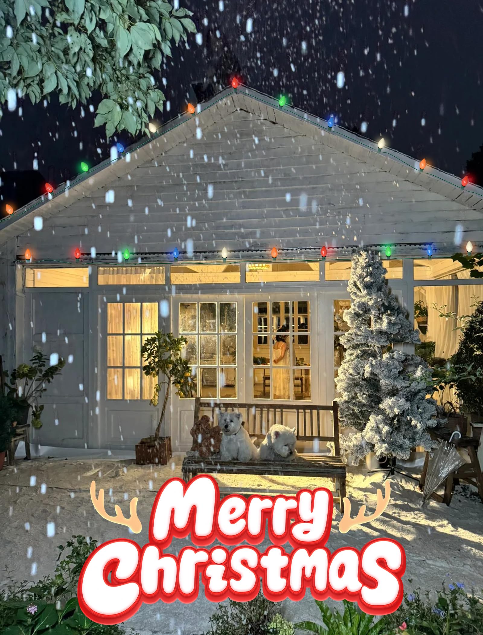 Romasaty C7 Led Multicolor Christmas Lights  25Ft C7 Vintage Christmas Lights With 27 Led Multicolor Glass Bulbs  Outdoor String Lights For Xmas Tree Home Yard Patio Decor  Green Wire