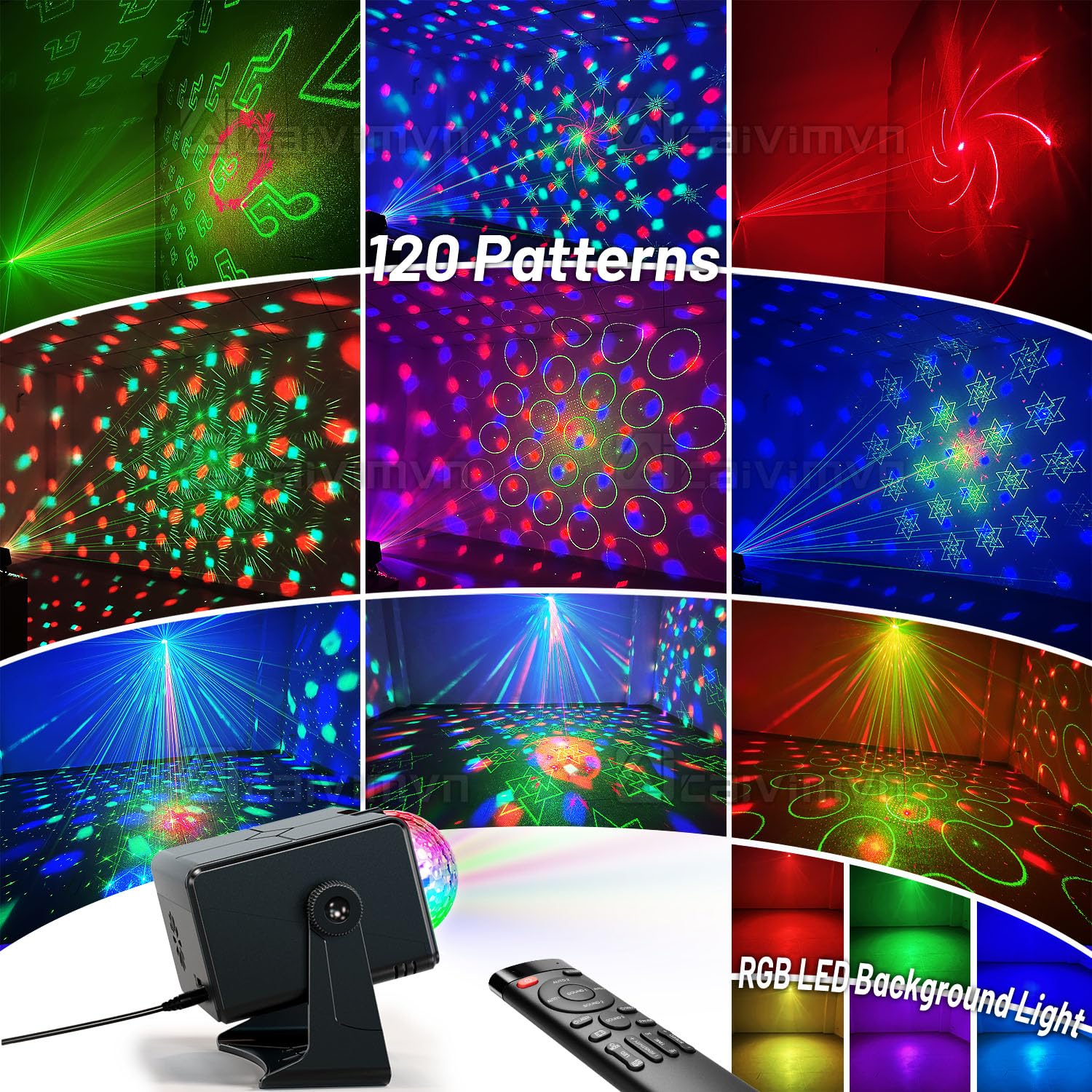 Party Lights Dj Disco Light Disco Ball Stage Strobe Lights Led Projector Sound Activated With Remote Control For Parties Xmas Cl