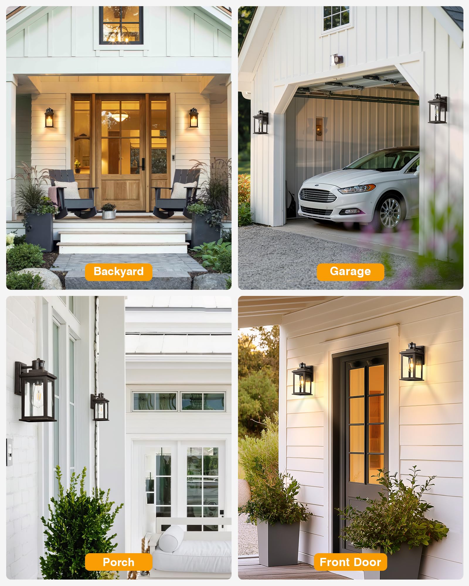 Vianis Distance-Adjustable Motion Sensor Outdoor Lights  Oil Rubbed Bronze Wall Mounting Porch Light  Waterproof Dusk To Dawn Exterior Lighting Fixtures Sconce  Anti-Rust Outdoor Lanterns For Porch.