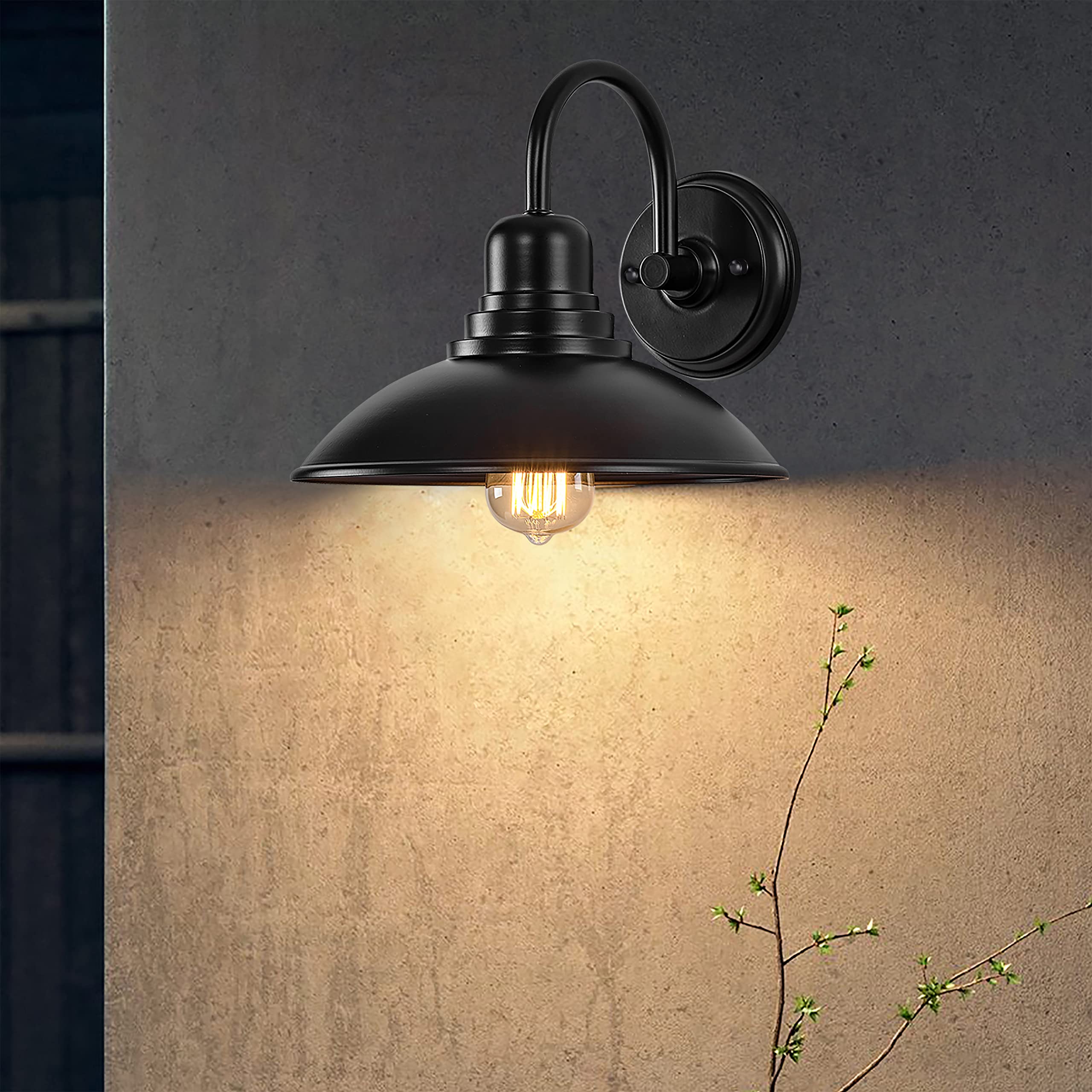 Goldhill 2 Pack Bathroom Vanity Lighting Fixture, Black Outdoor Barn Light Fixture, Waterproof Farmhouse Metal Wall Sconce Indoor For House, Garage, Doorway, Porch
